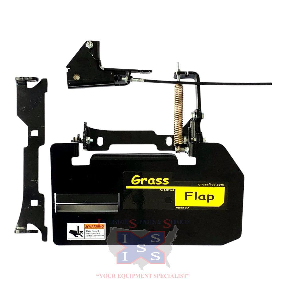 GrassFlap for Exmark with No-Drill Mount and SEL Pedal includes Pedal Mounting Plate 135.
