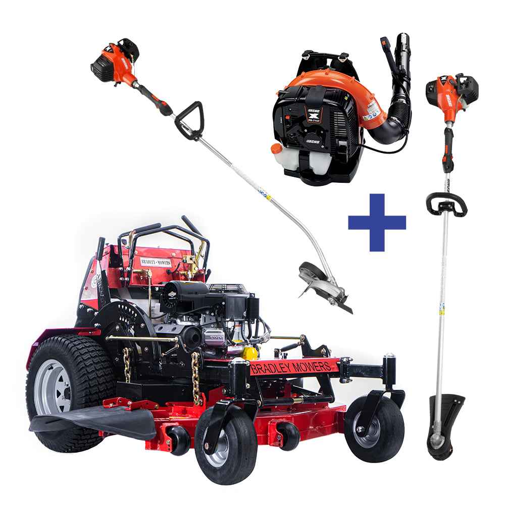 Bradley 48" 25HP Mower + SRM-2620 Trimmer + PB-770T Blower + PE-2620 Edger Echo Bundle