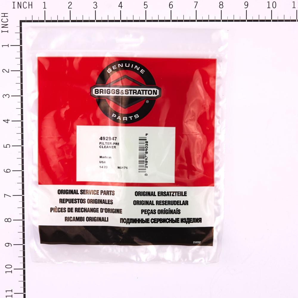 Briggs & Stratton Filter-Pre Cleaner 492947