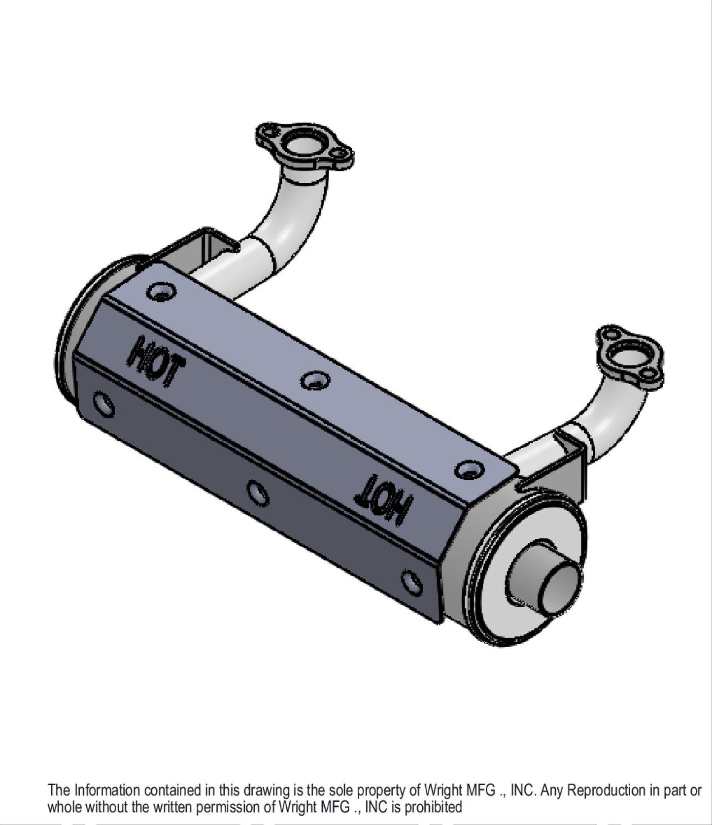 Kawasaki 726cc Horiz Low Mount Muffler 51410067.