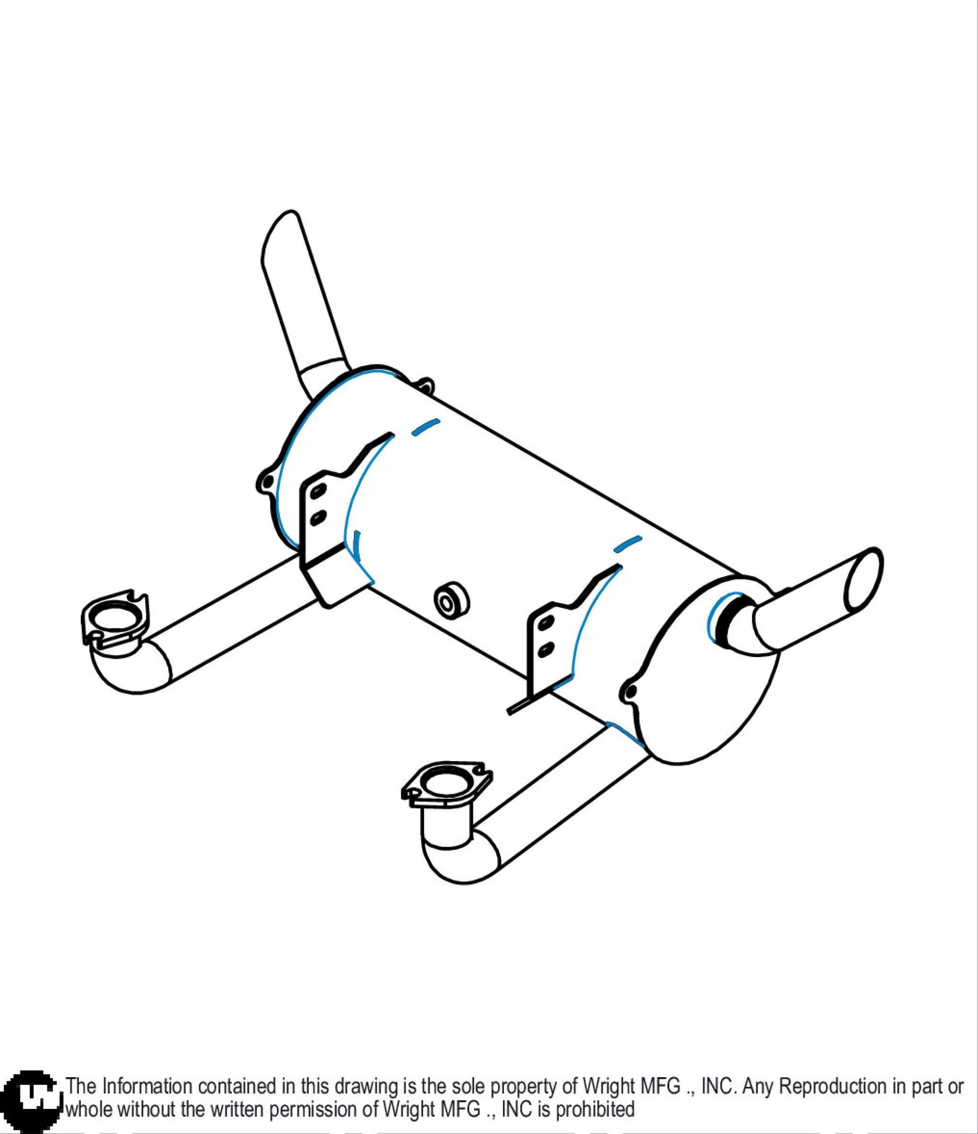 B&S 993CC Horiz Low Mount Muffler 51410092.