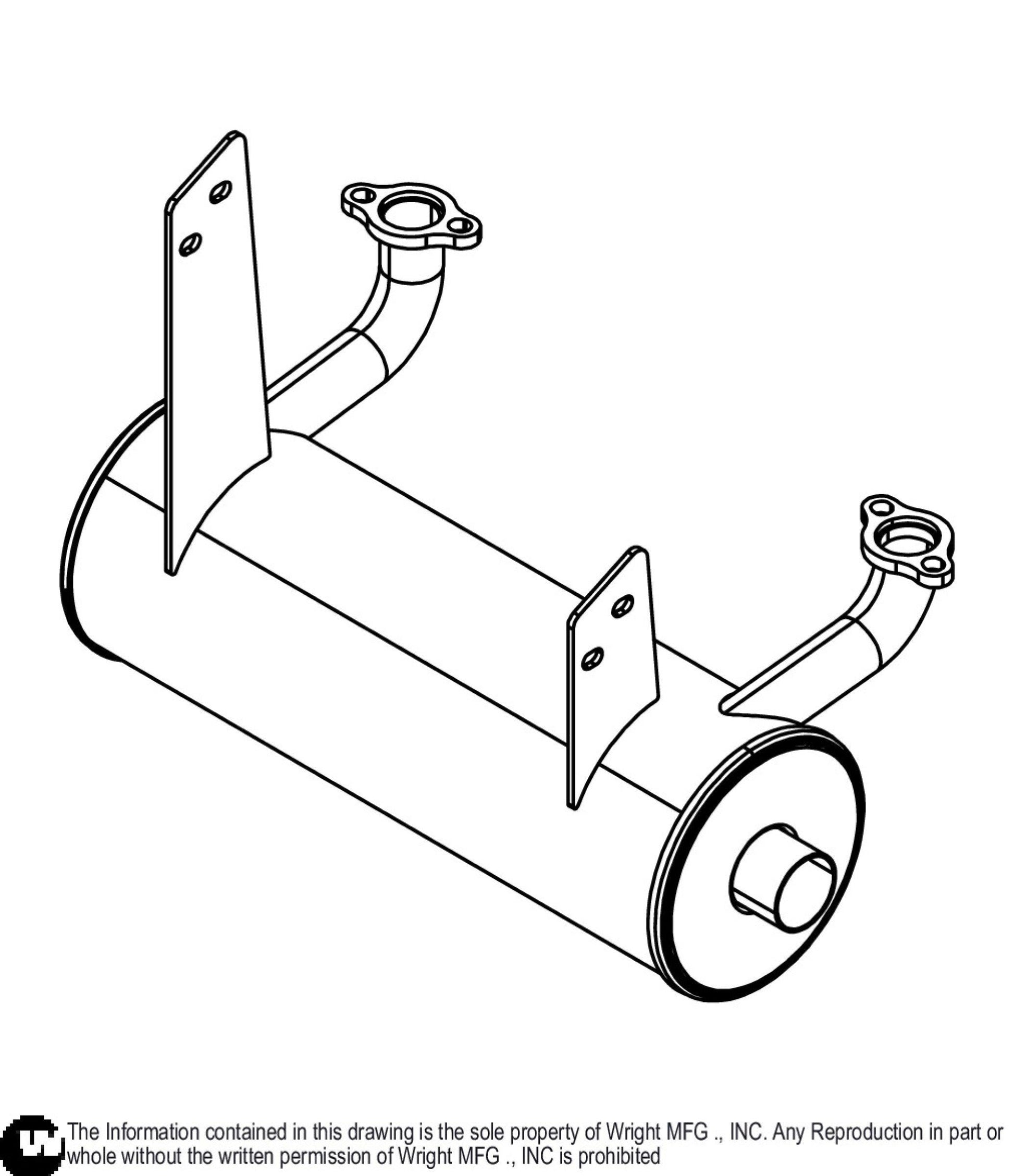 Kaw FX850 Low Mount WZ/WZXL Muffler 51410113.