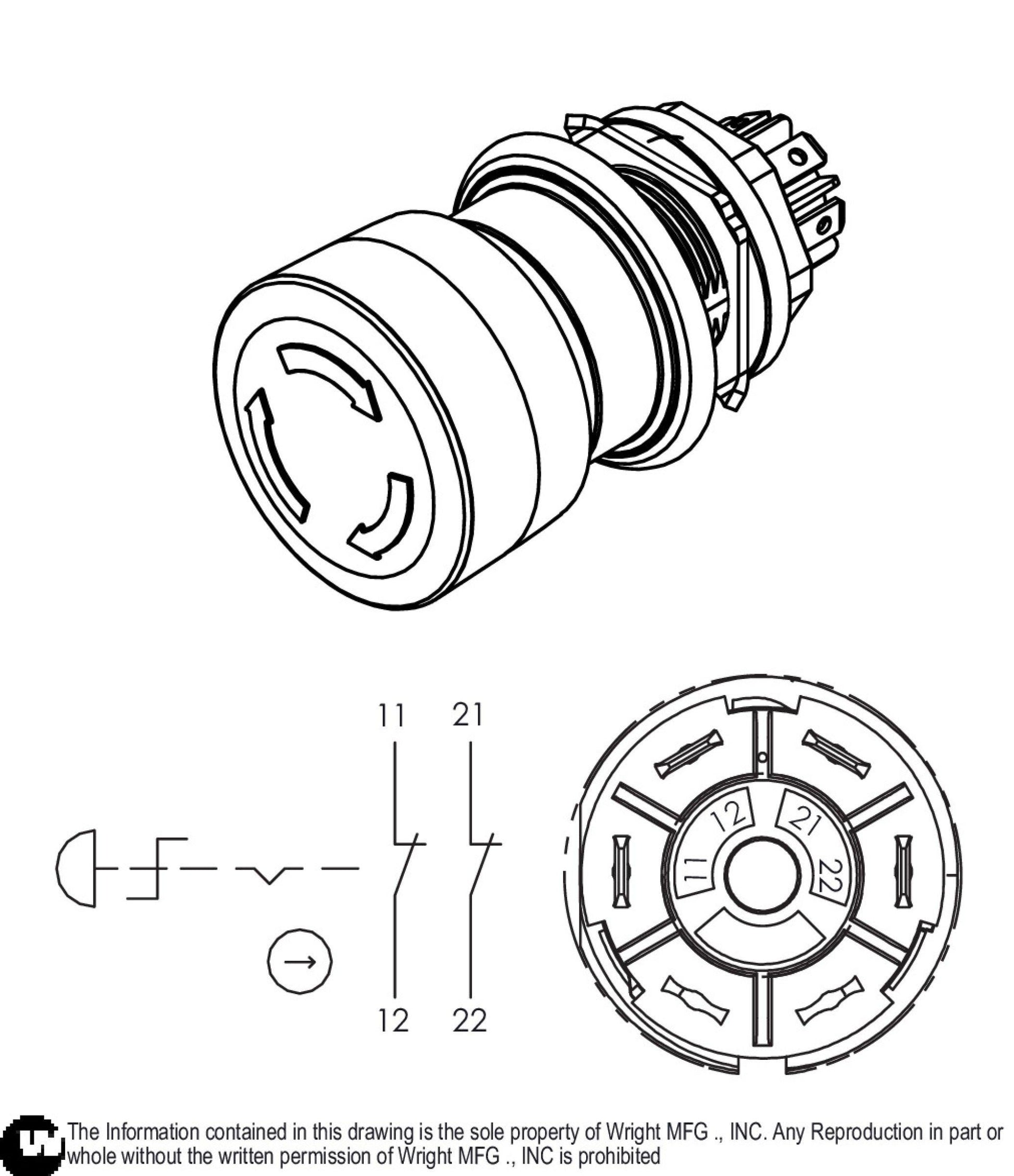 Small E-Stop Button OCP Switch 52410021.