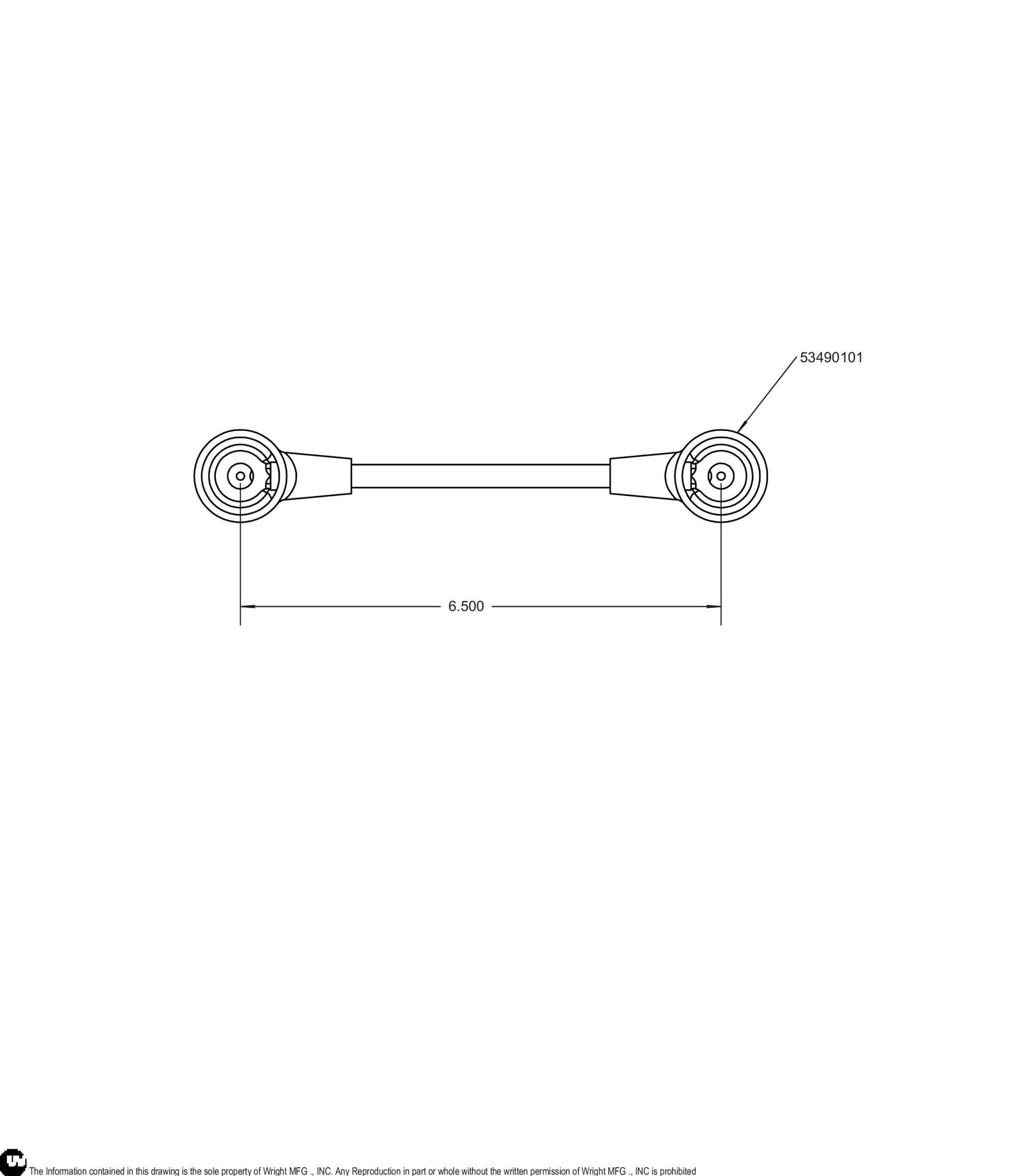Red Battery Cable 3 1/2" (Rep 53490040) 53490012.