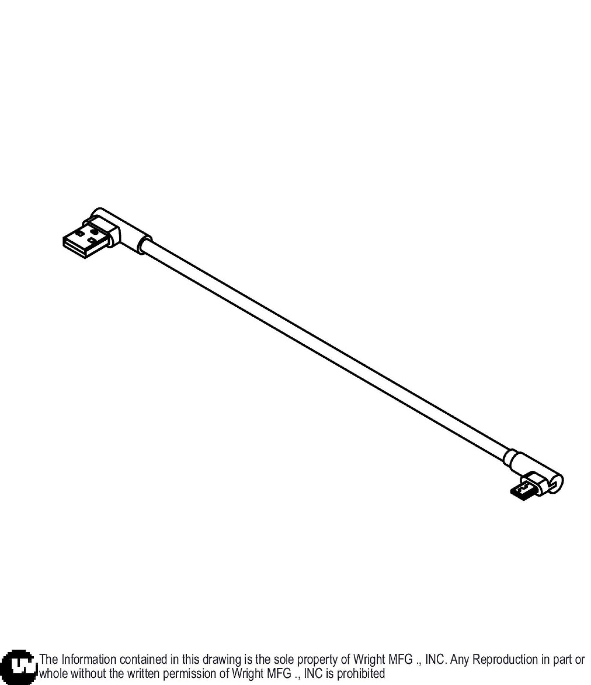 USB Micro RA To A RA 9IN Cable 57420069.
