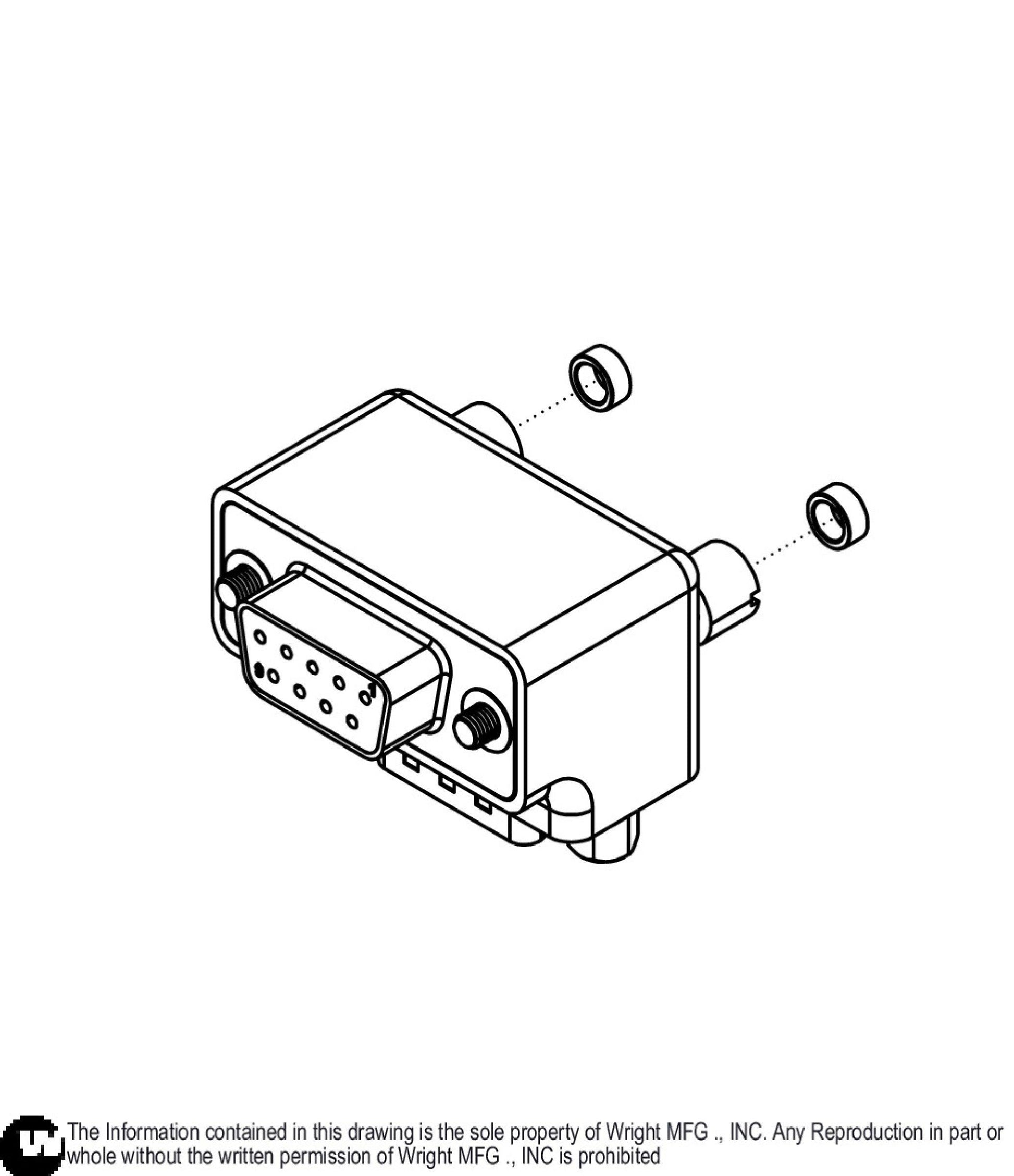 DB9 Down Angle Adaptor W/ Spacers 57420083.