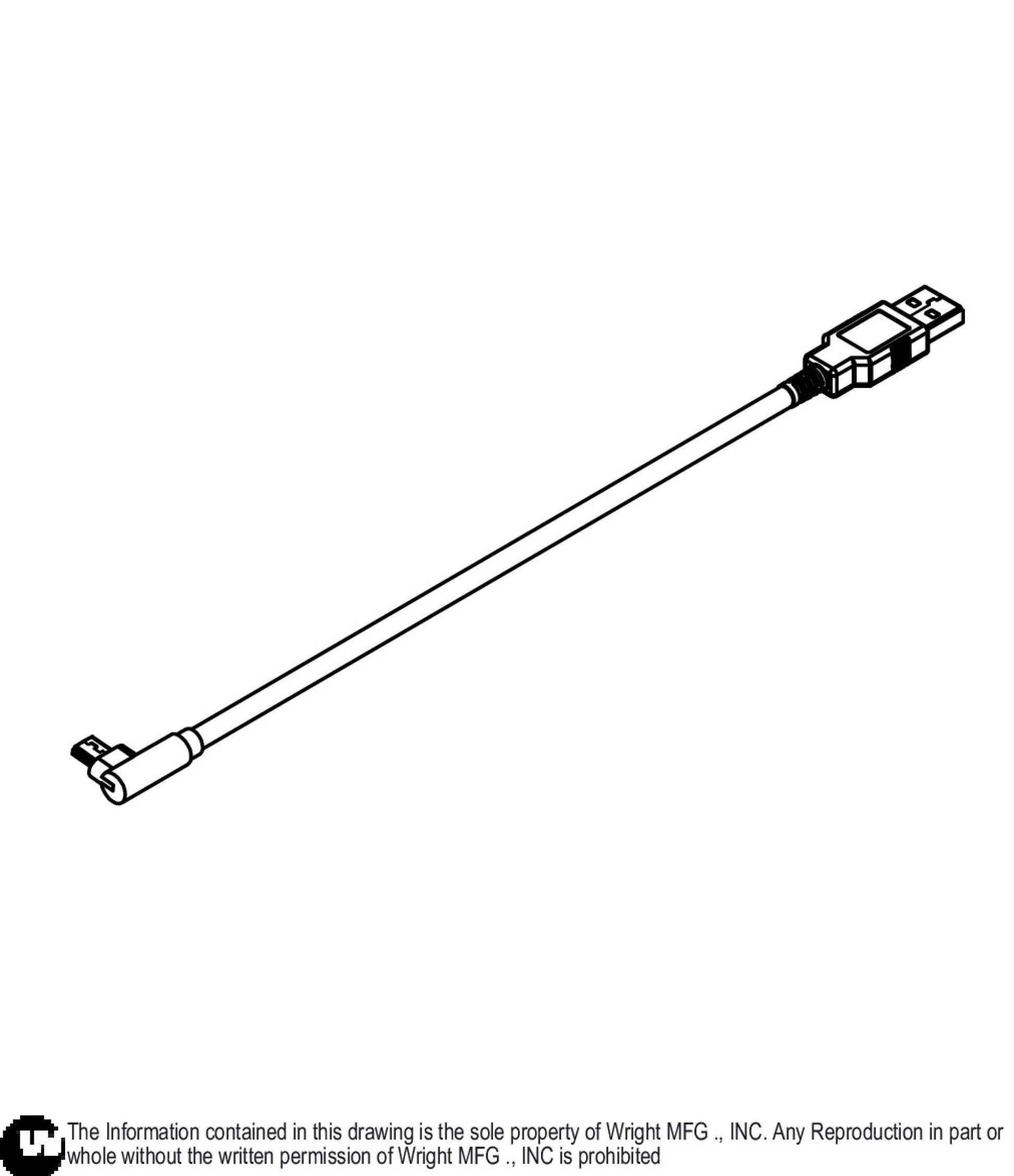 USB 20 Micro RA To A 1FT Cable 57420084.
