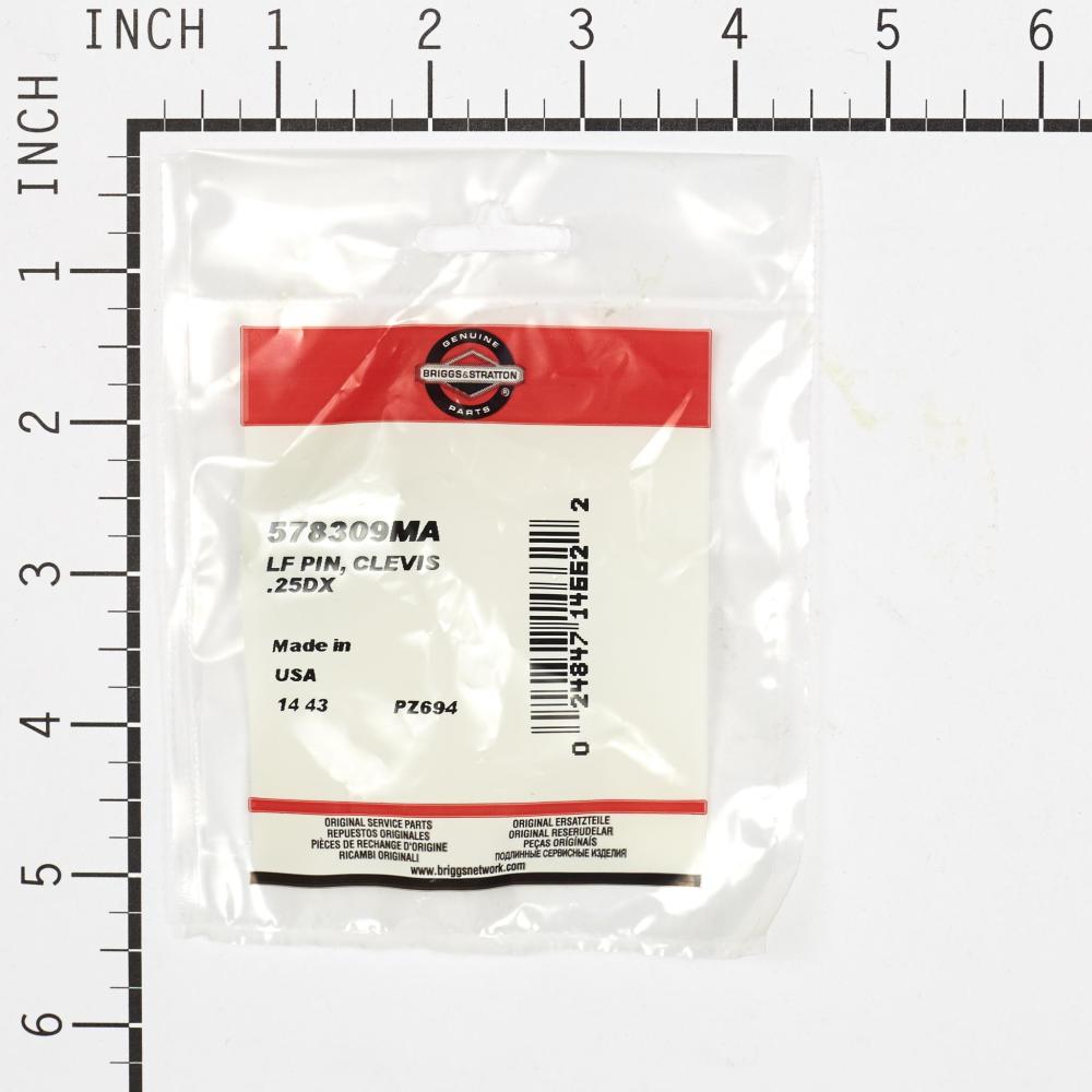 Briggs & Stratton Lf Pin, Clevis .25Dx 578309MA