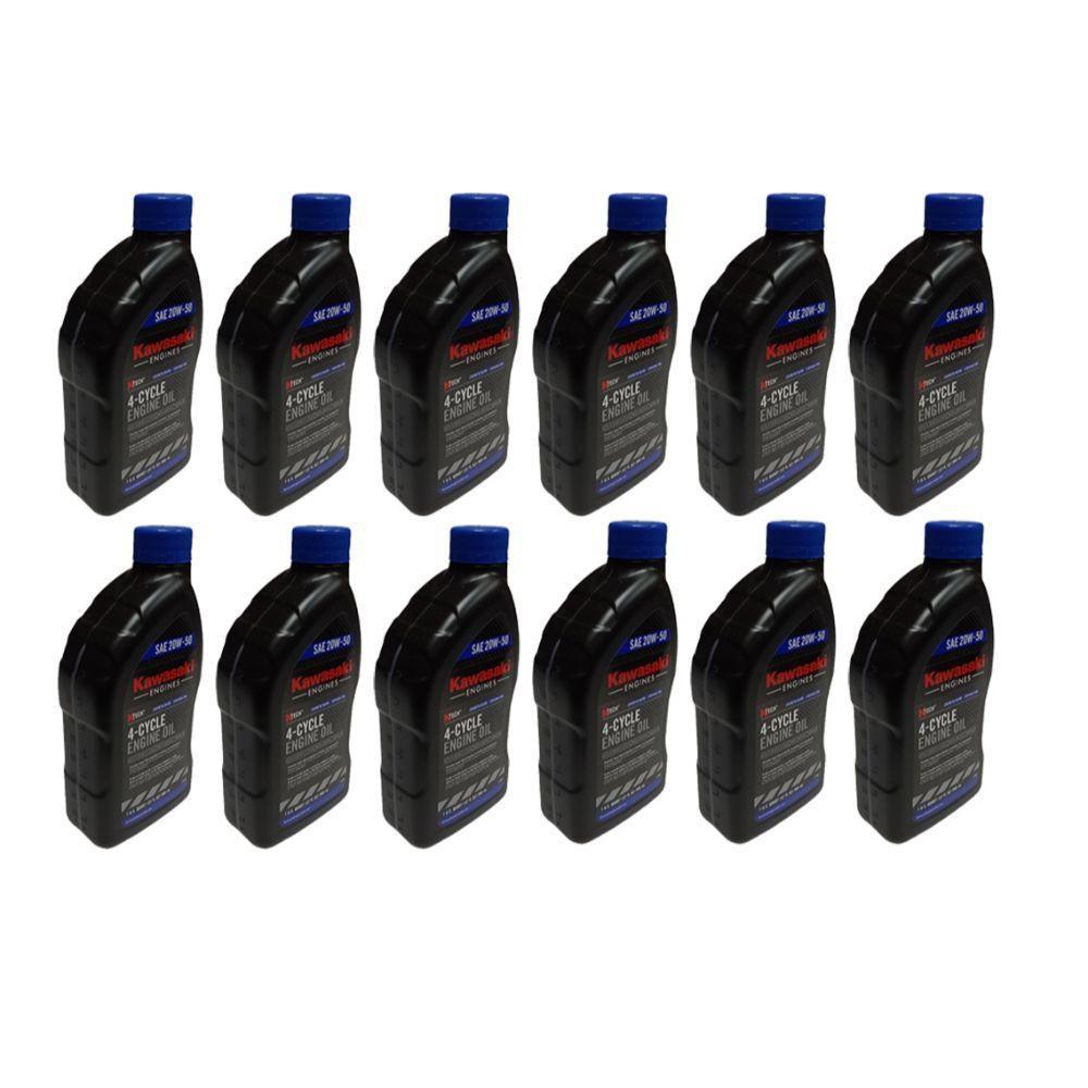 Proven Part 12-Pack Kawasaki Ktech 4-Cycle Engine Oil 20W-50 1 Qt Bottles- 99969-6298