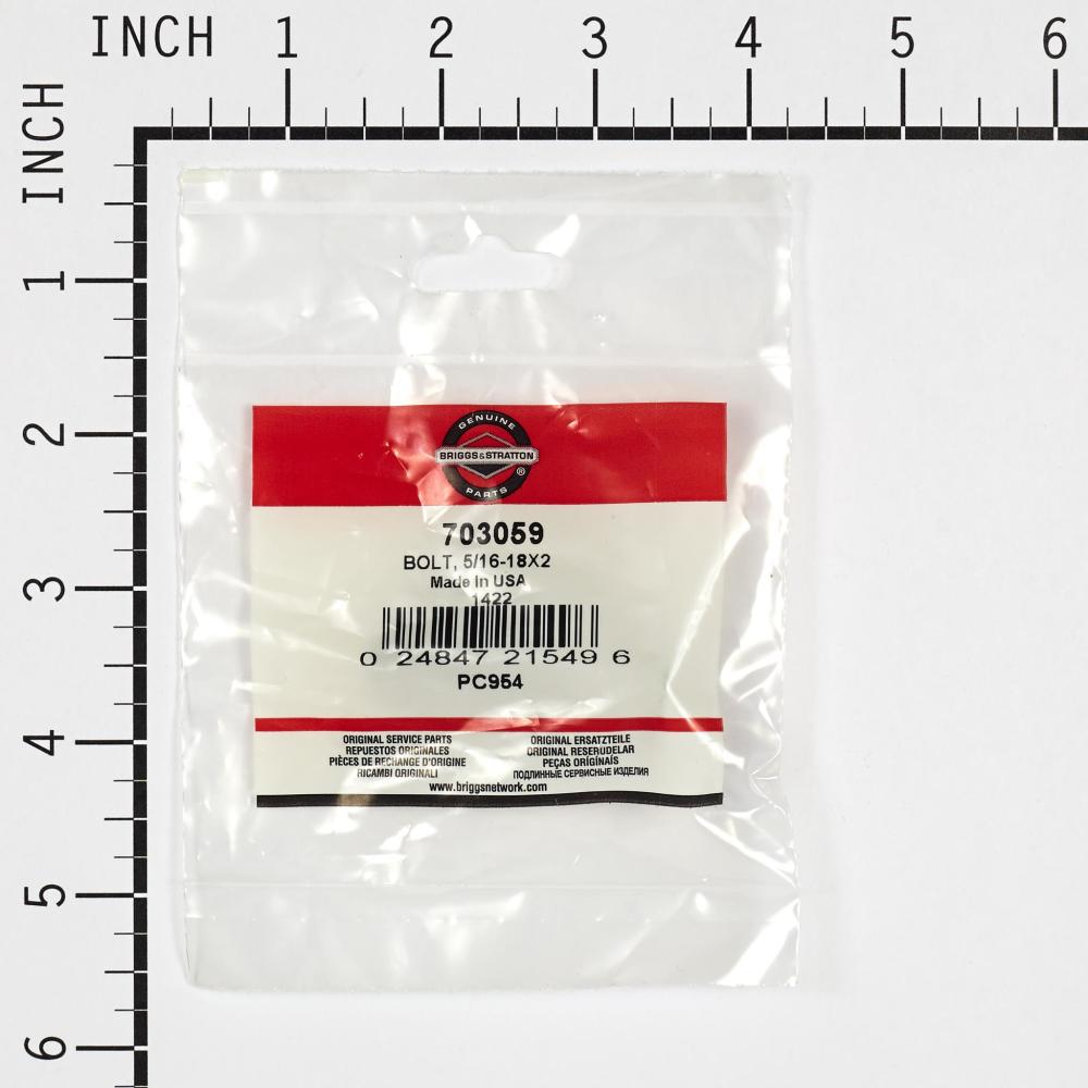 Briggs & Stratton Bolt, 5/16-18X2 703059