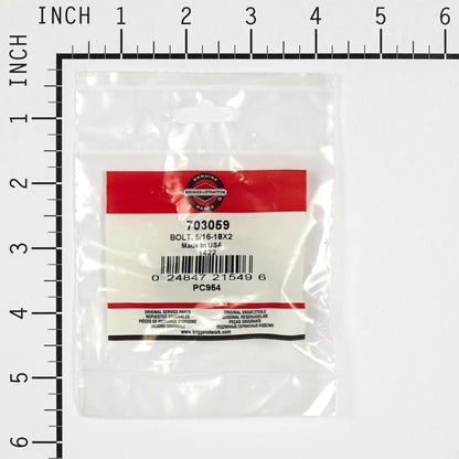 Briggs & Stratton Bolt, 5/16-18X2 703059