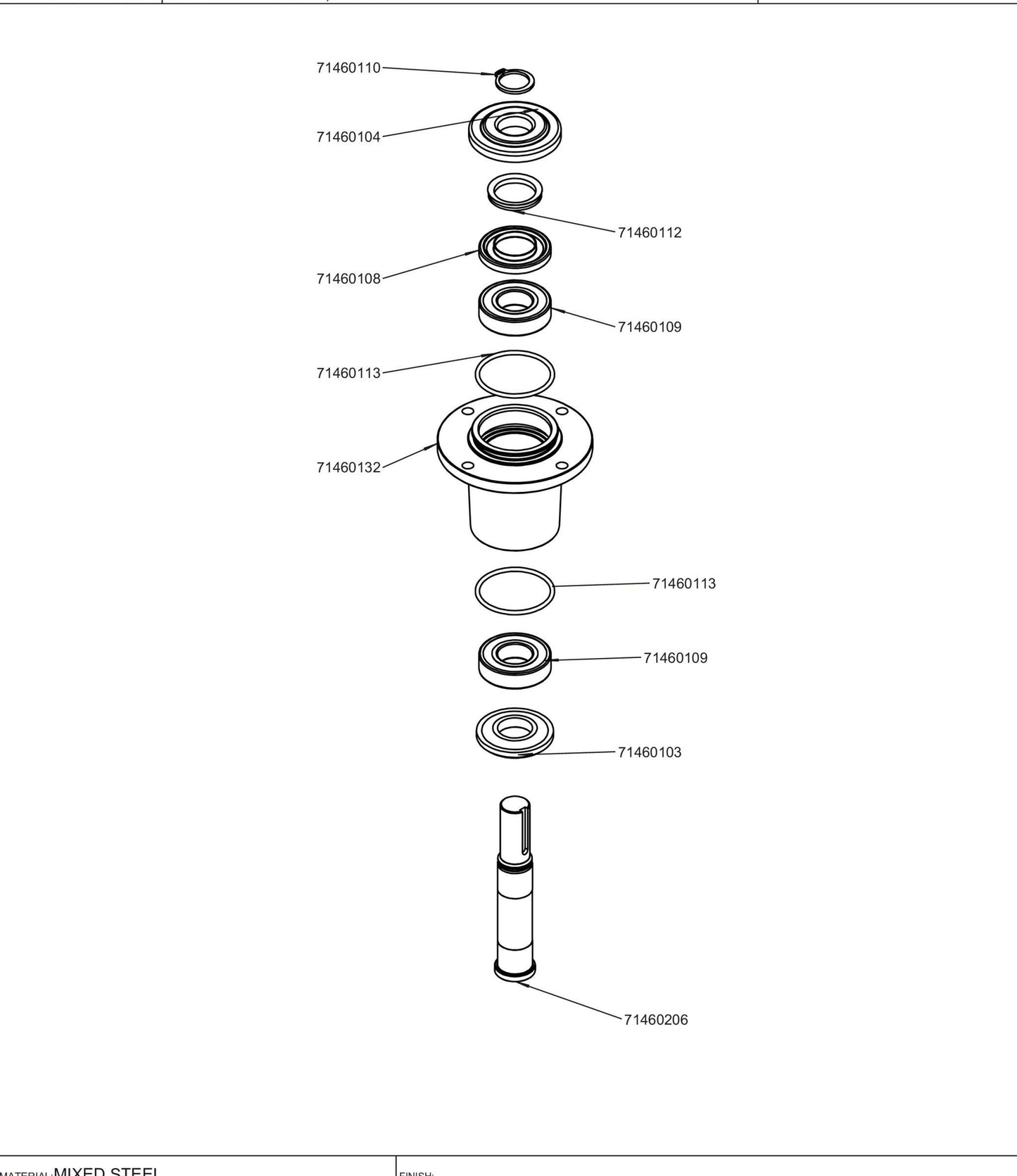 Bolt On Spindle Assembly (Rep 71460134) 71460207.