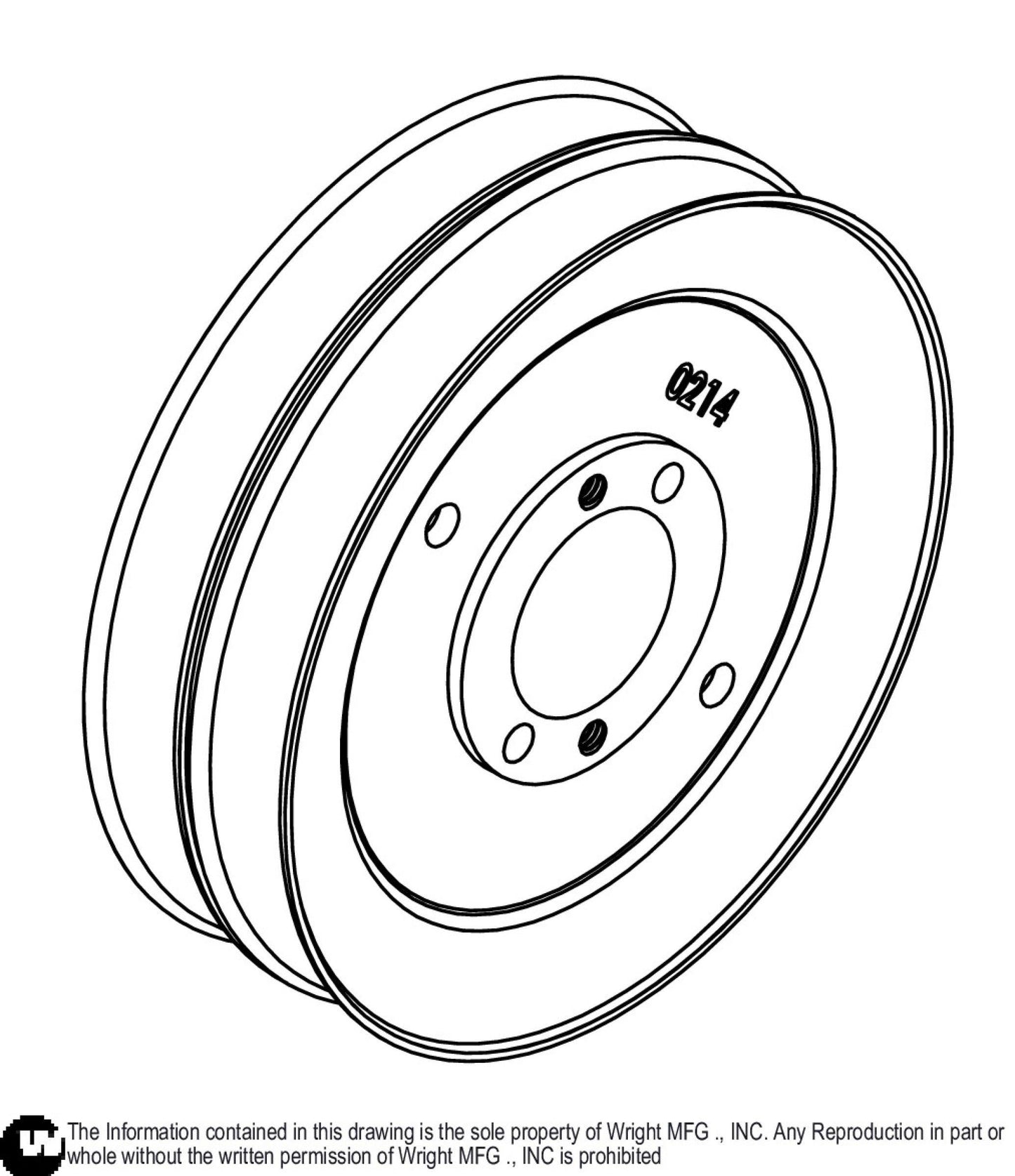 Deep Double Grove B H Bush X 6 5/16 Pulley 71460214.