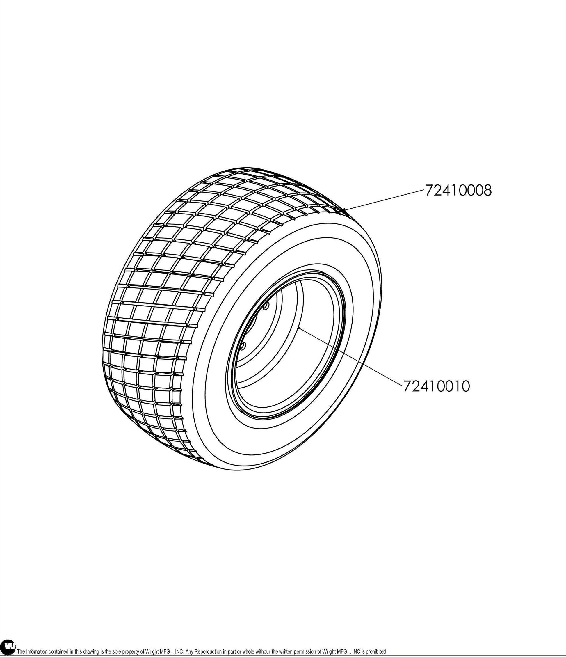 18X650-8, 36", Black Wheel Assembly 72410043.
