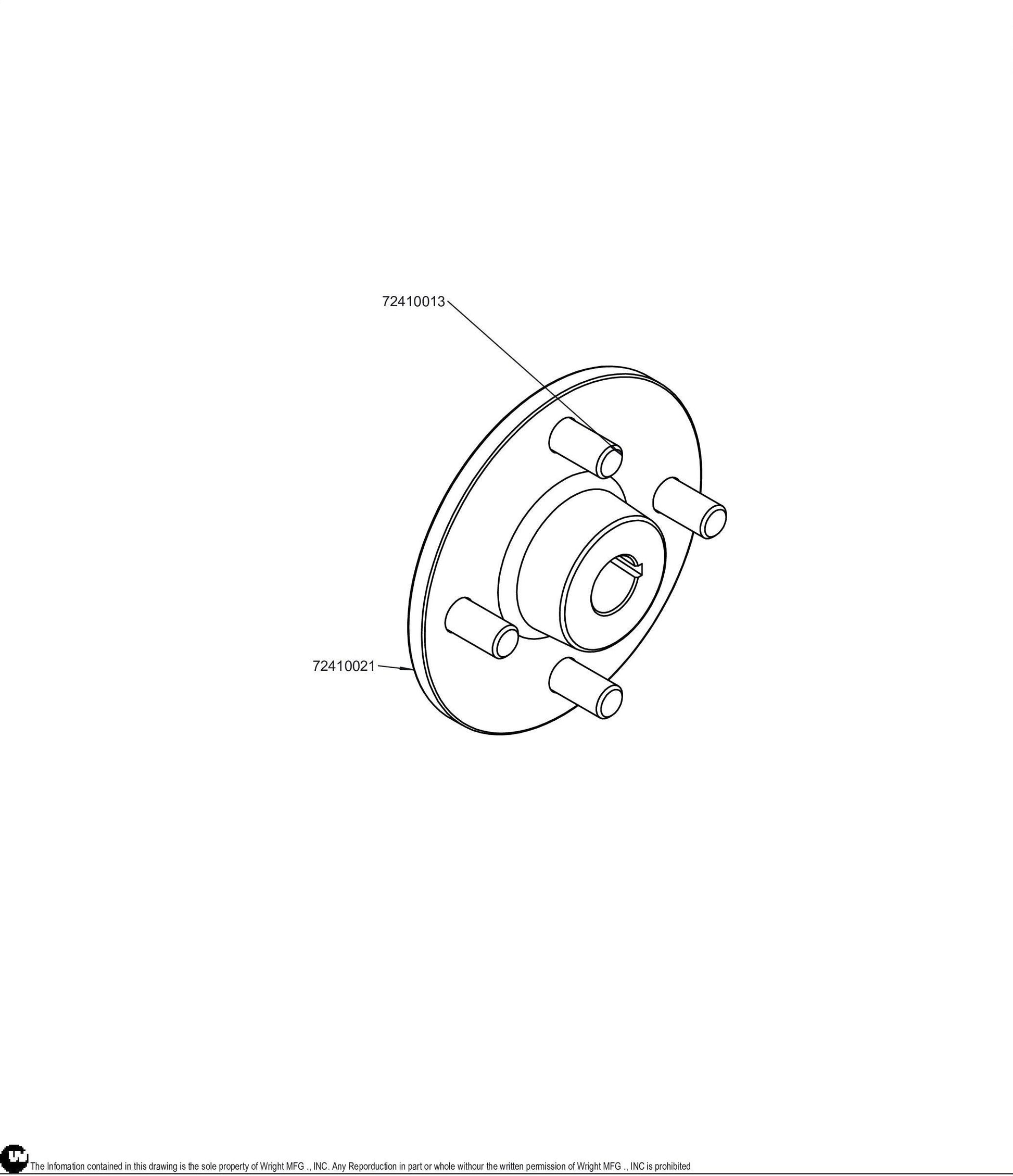 1in Shaft No Offset W/Studs Wheel Hub 72410064.