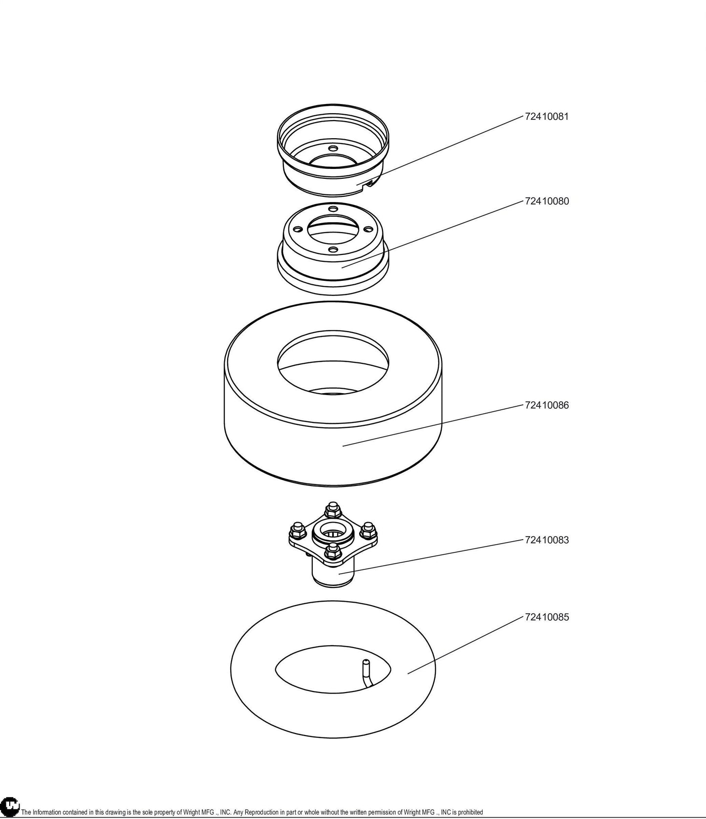 Offset X2 Gen 1 9X3.50-4 Wheel Assembly 72410088.