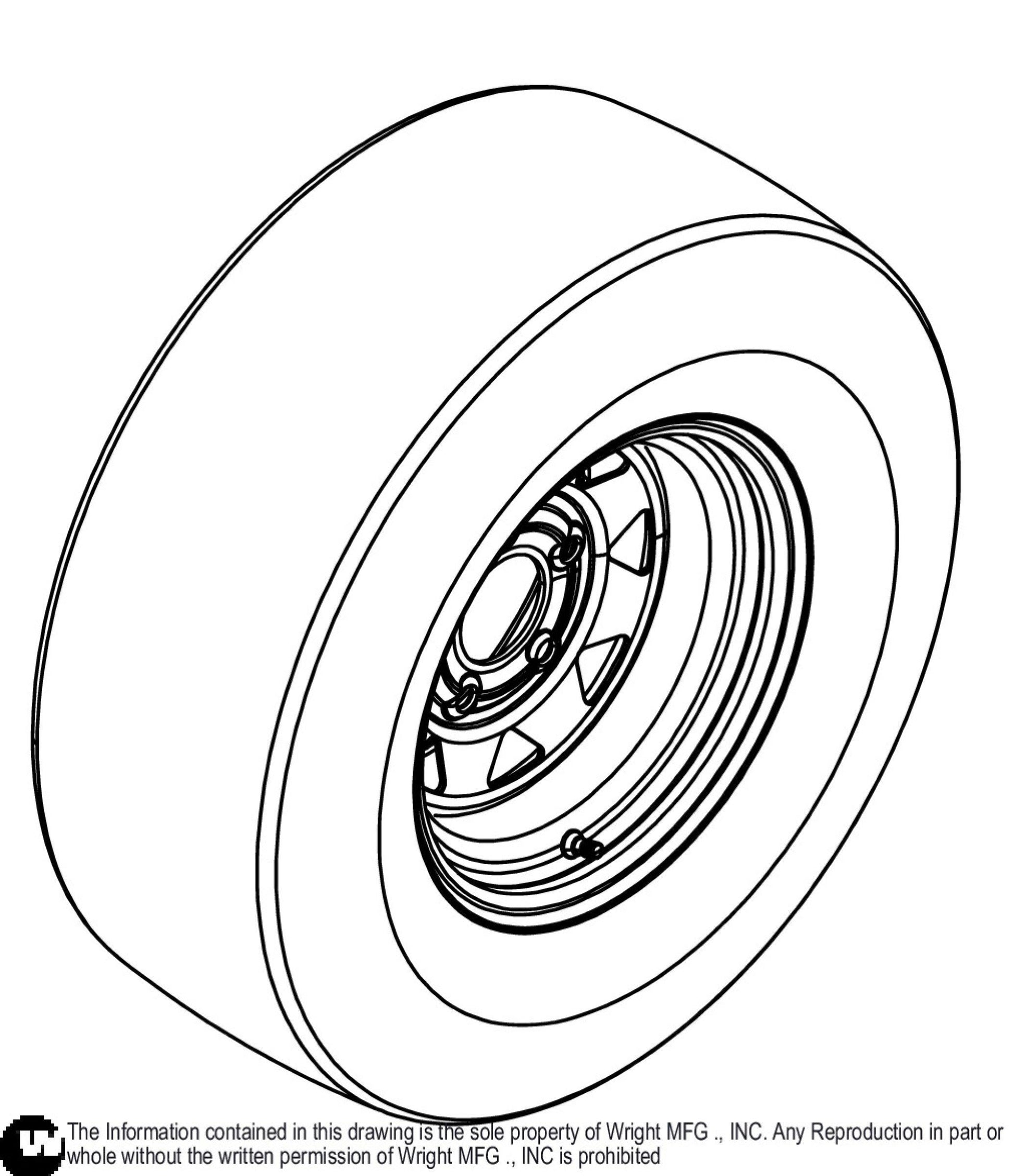 Black 24 X 9.5 - 12 No Offset Wheel Assembly 72410111.