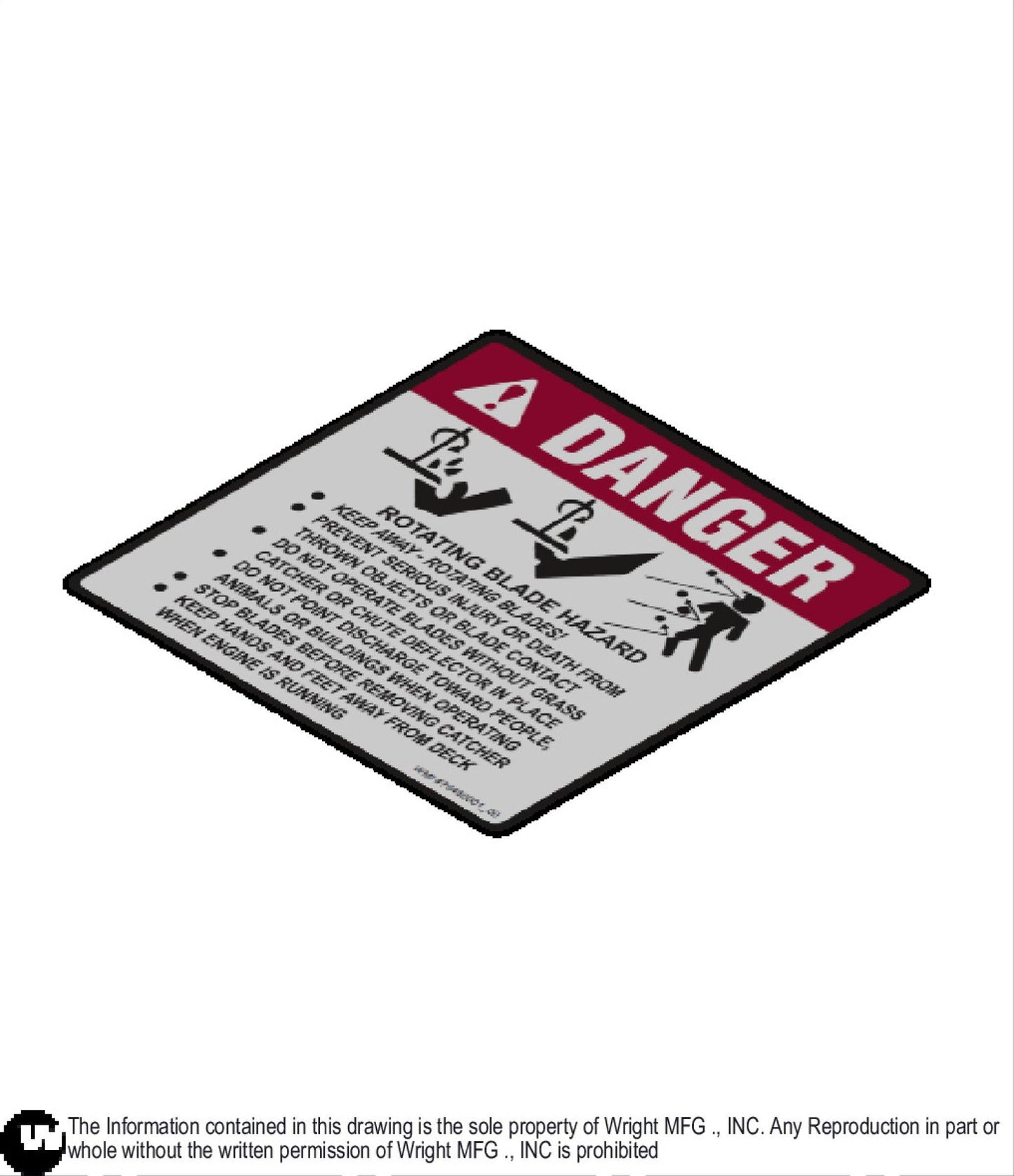 Danger Blade Hazard Decal 76460001.