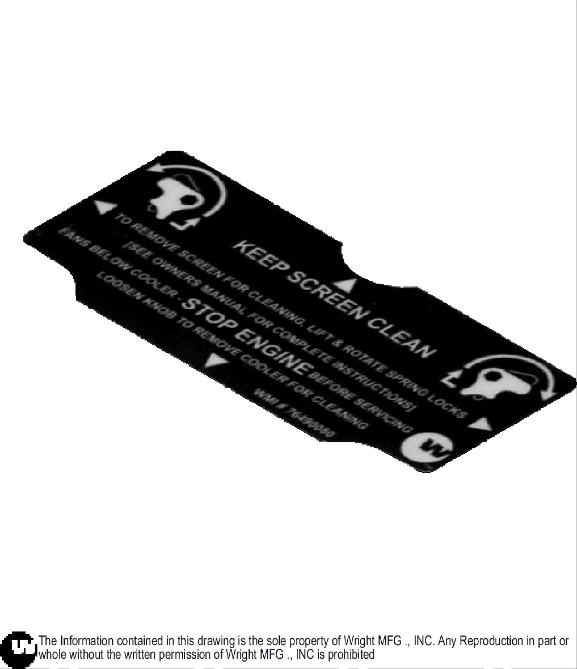 WZK Oil Cooler Screen Decal 76490080.