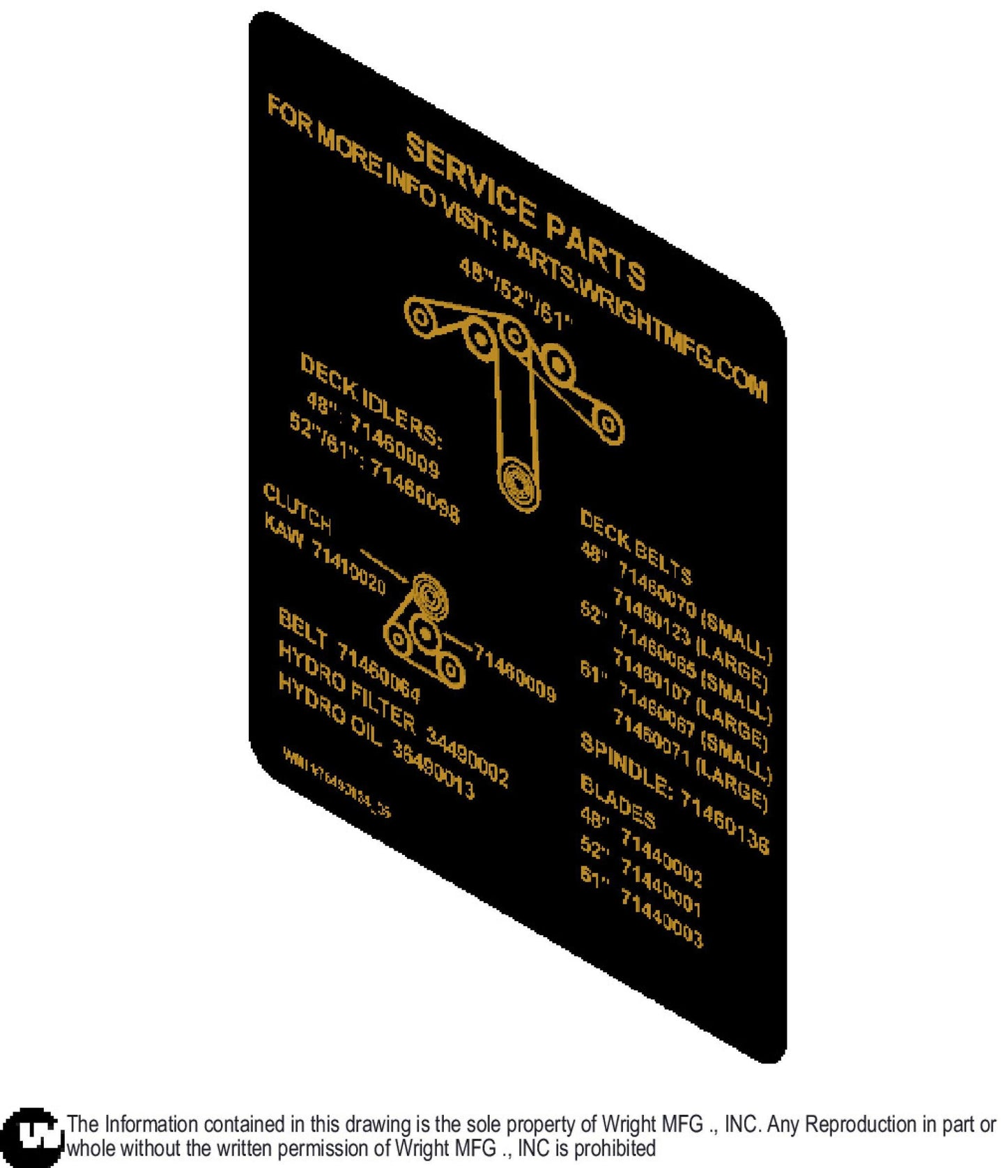 WSTX/WSPX/WS 48-61 Service Parts Decal 76490134.
