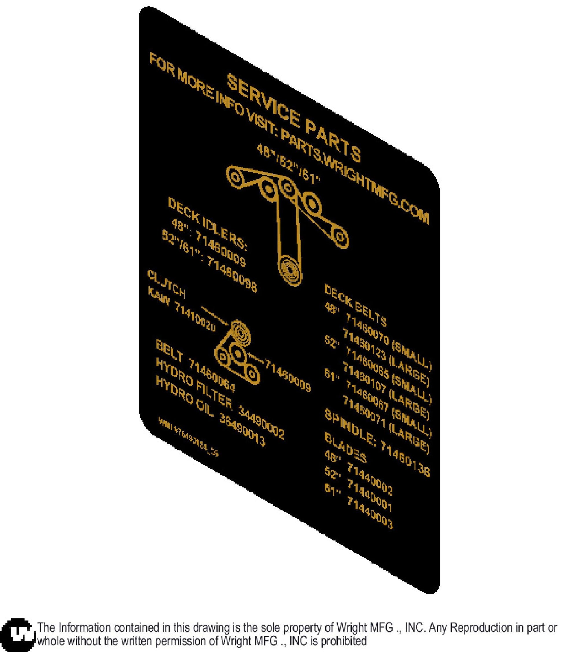 WSTX/WSPX/WS 48-61 Service Parts Decal 76490134.