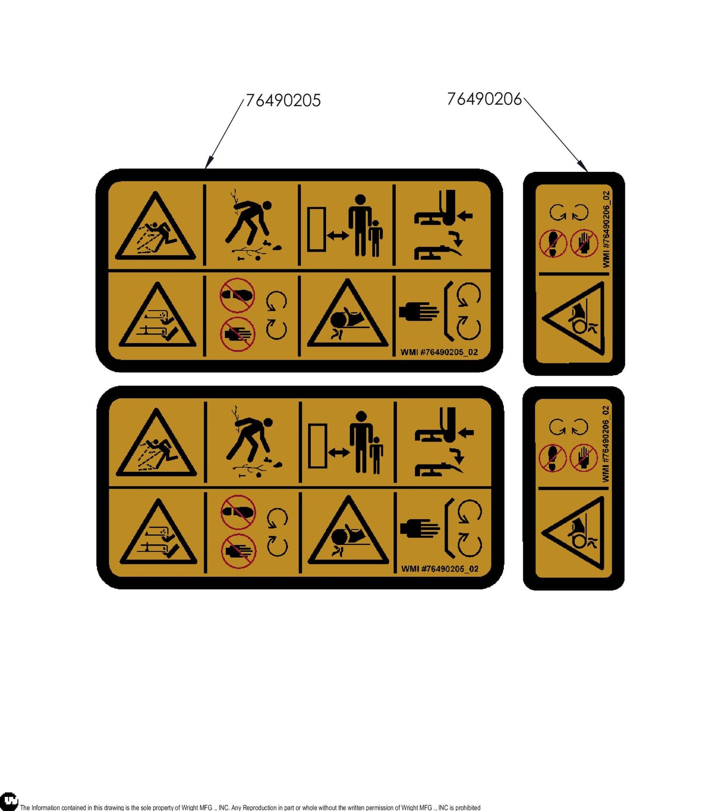 Cutter Deck Decal Kit 76490223.