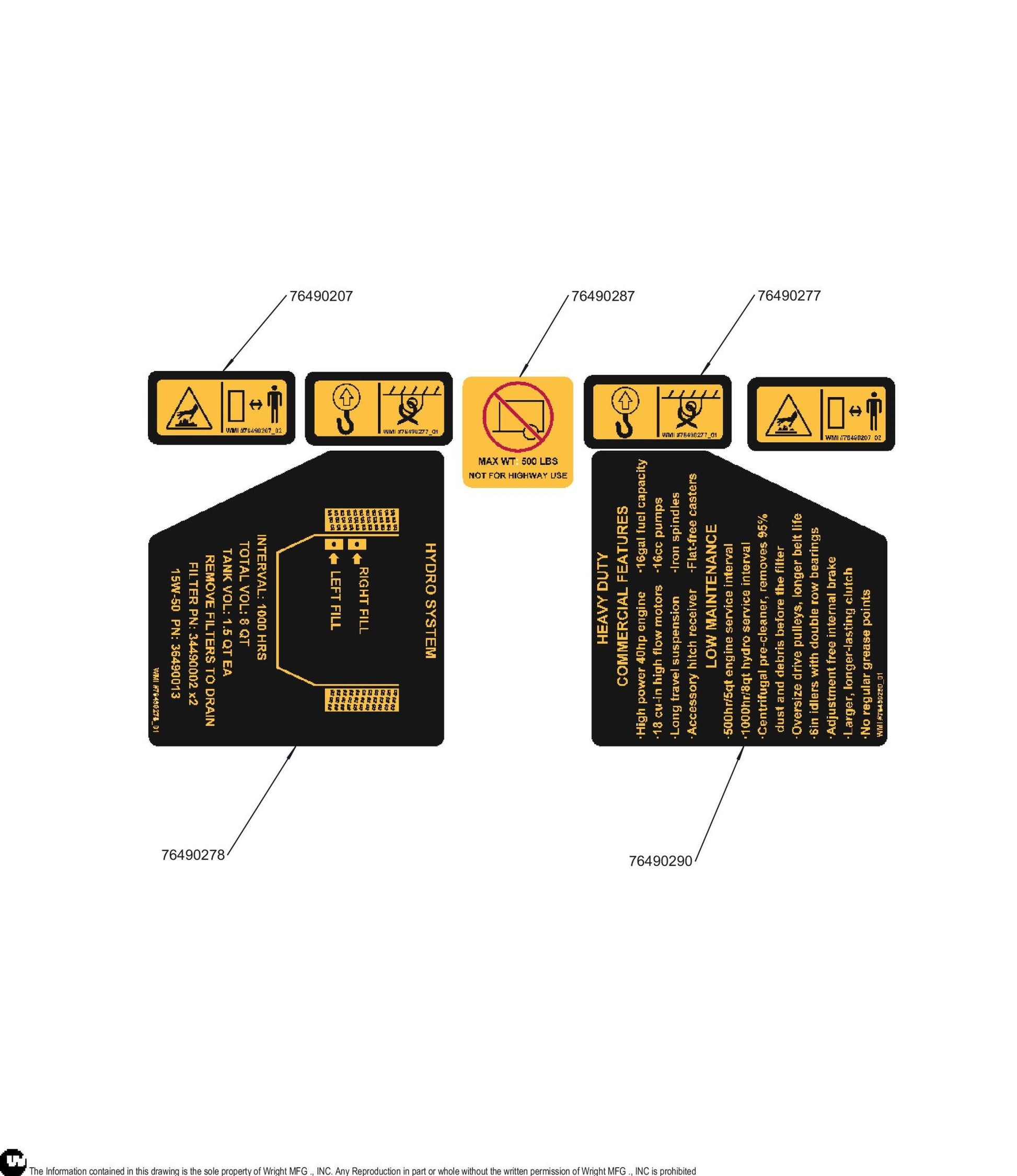 WZXT Rear Guard Decal Kit 76490294.