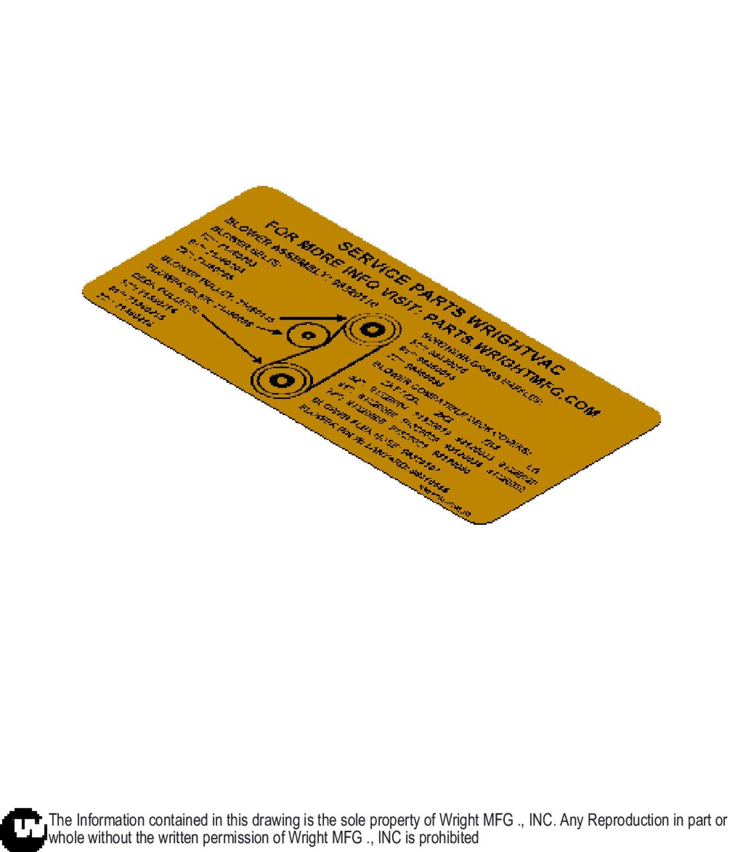 WZXT Blower Service Parts Decal 76490296.