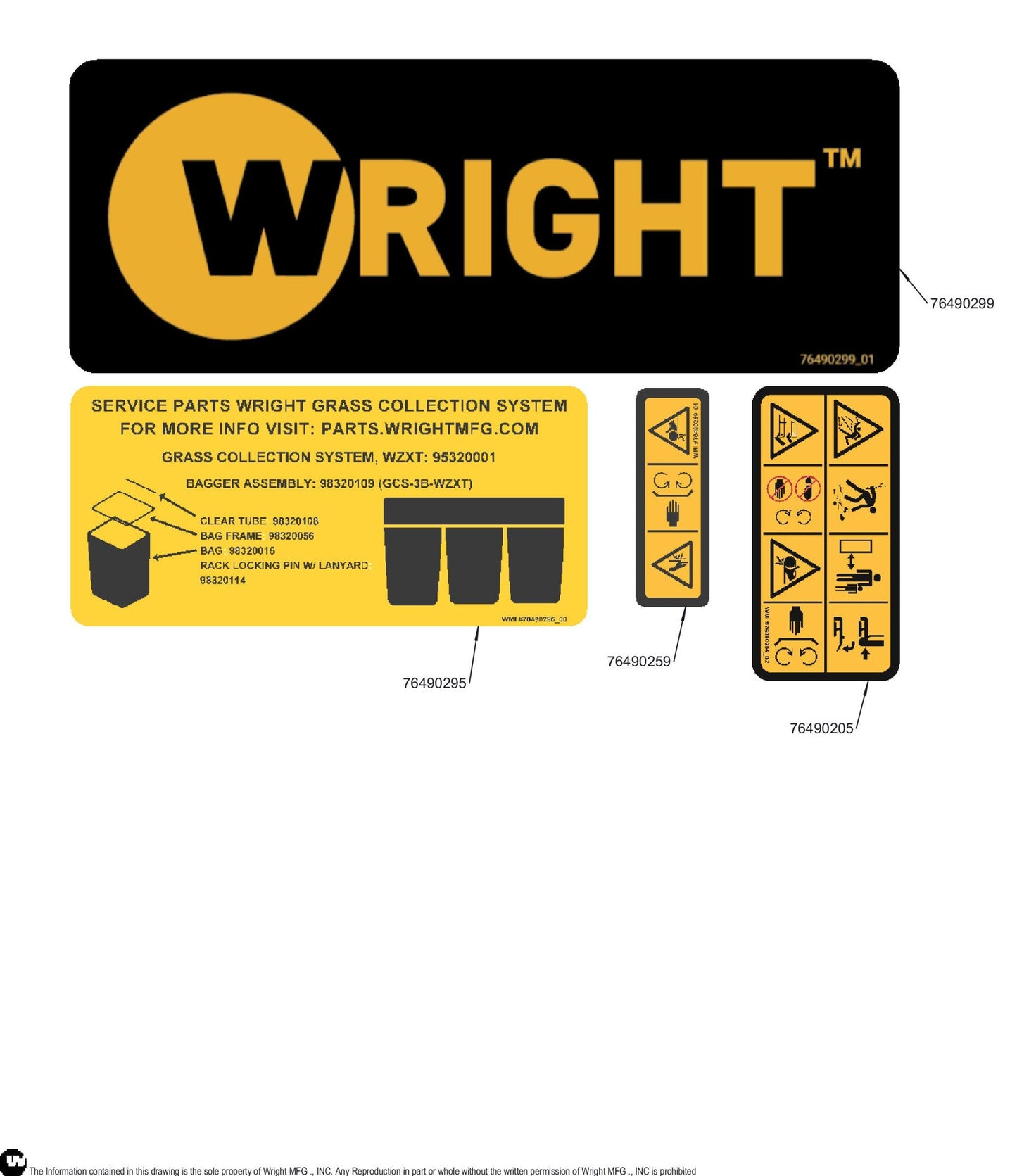 WZXT Bagger/Blower Master Kit Decal 76490300.