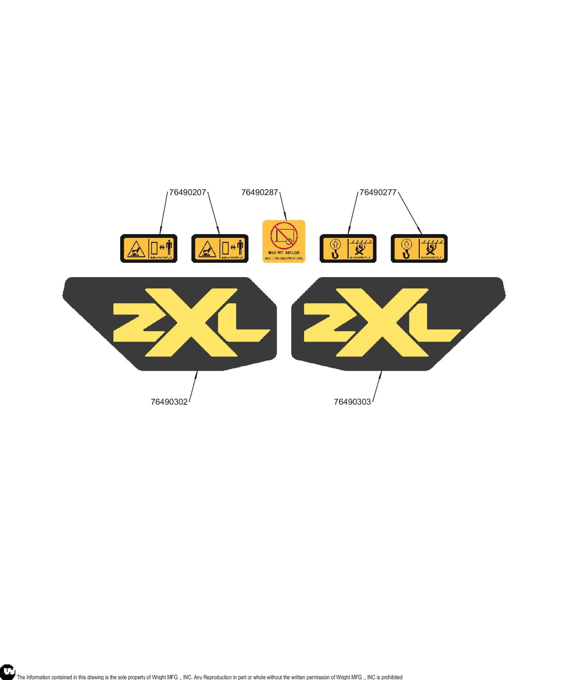 WZXL Rear Guard Decal Kit 76490301.