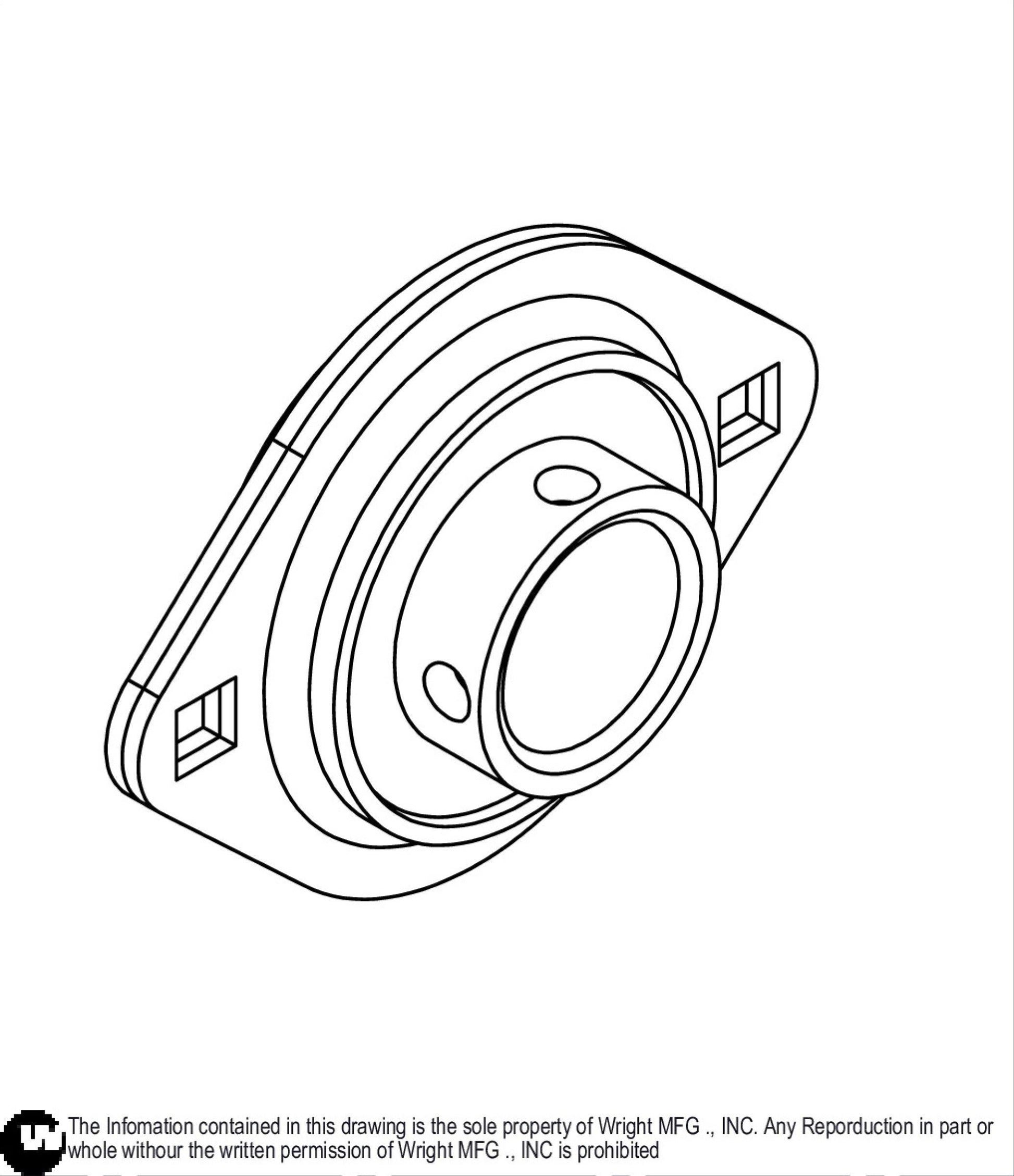 1" 2-Bolt Flange Bearing 77410004.