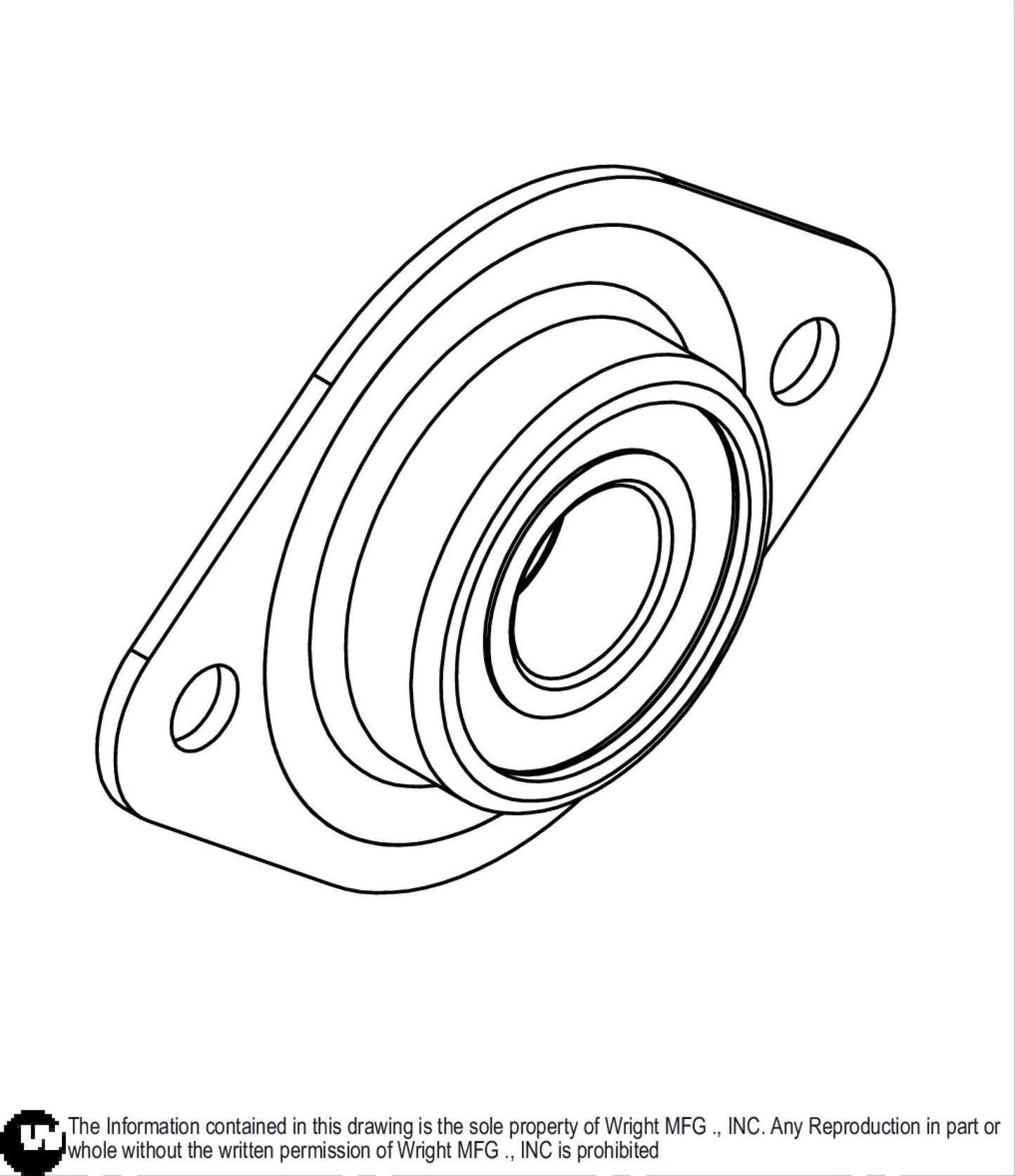 5/8" 2-Bolt Flange Bearing 77410012.