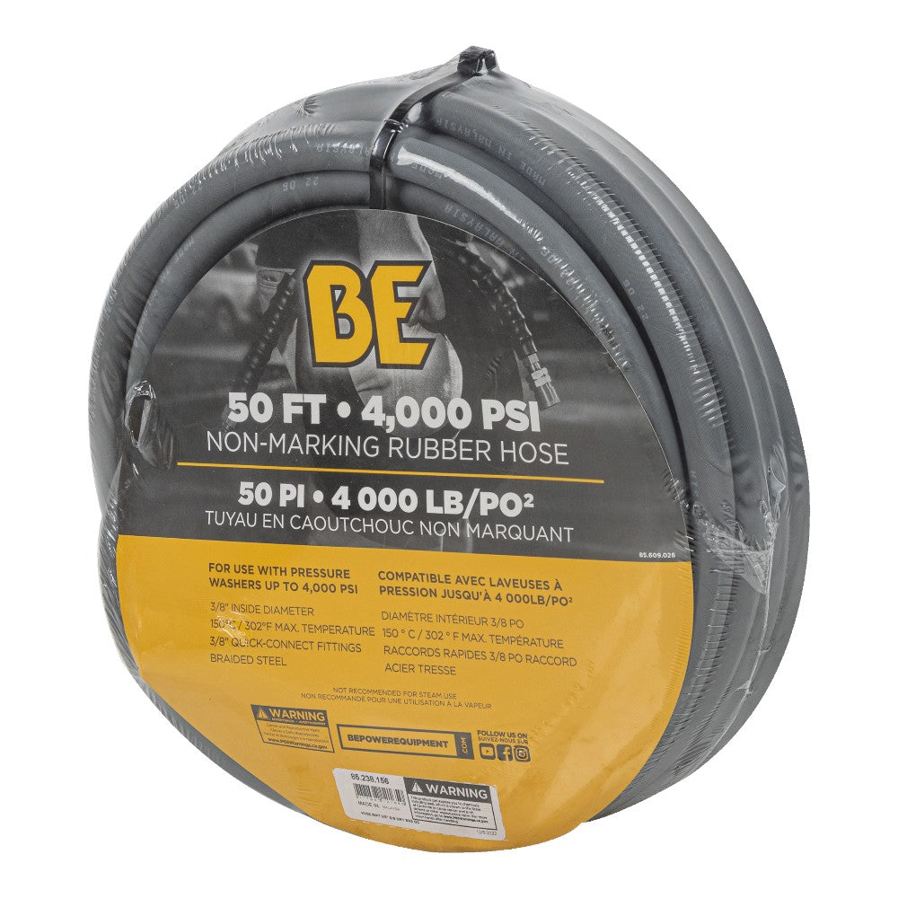 BE 50' 3/8" Single-Braid Grey Hose with Brass Quick Connect 85.238.156