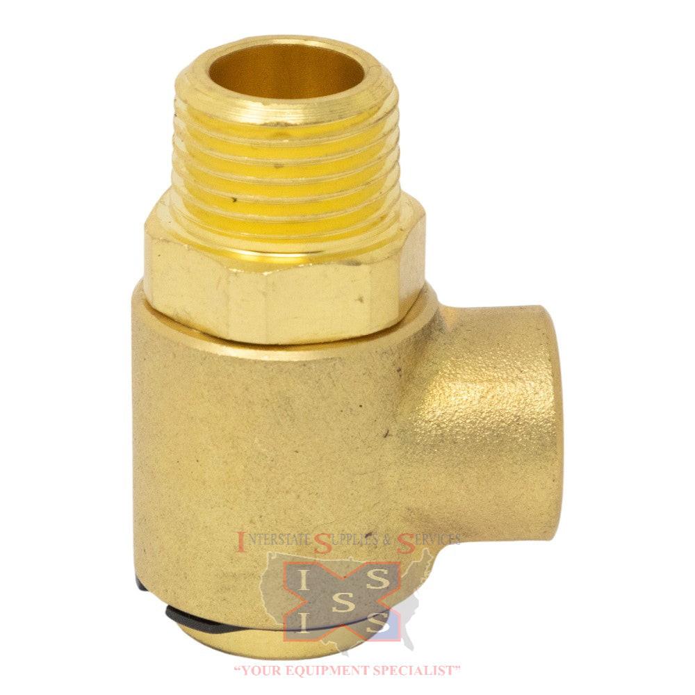 3/8F x 1/2M, 90 Deg Elbow Swivel.