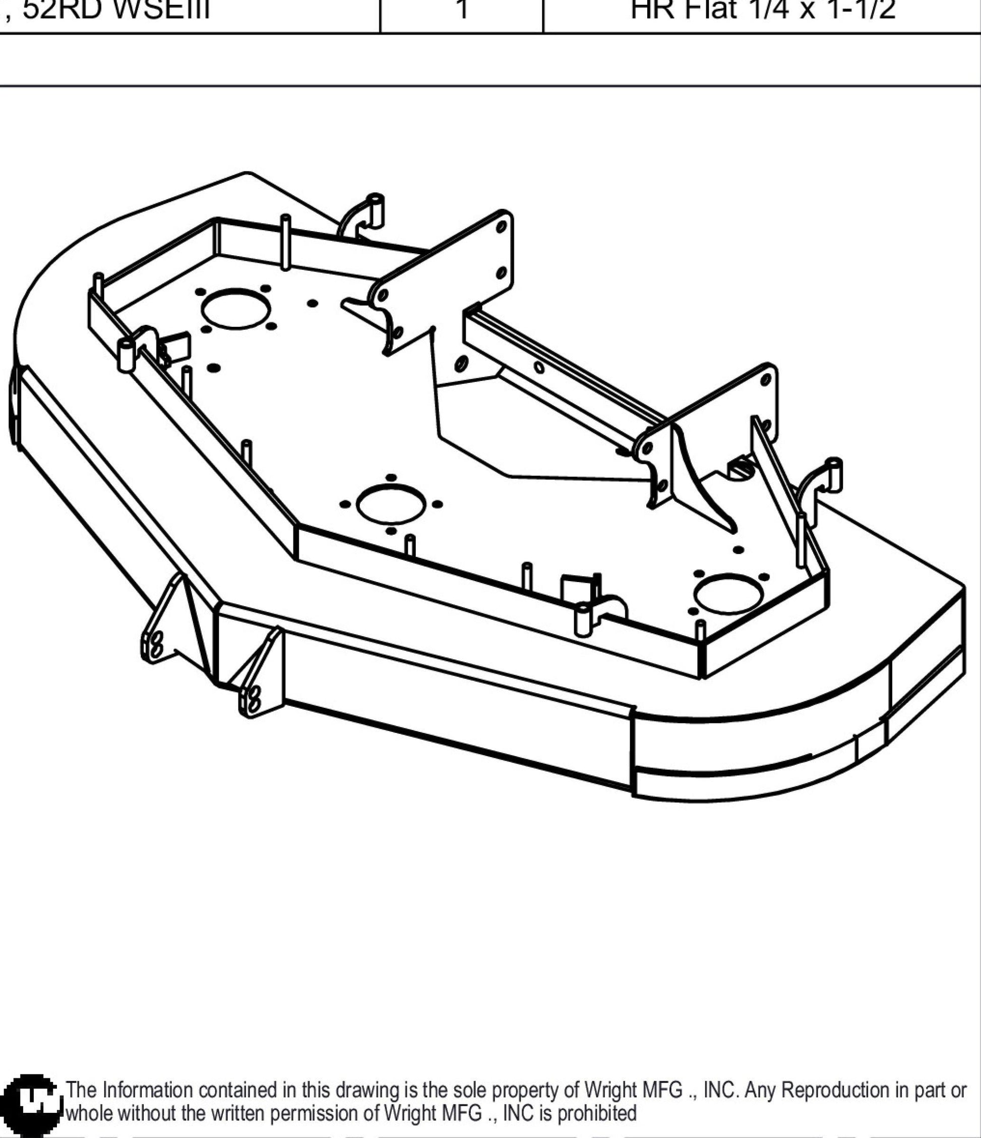52" RD WSE III Cutter Deck W/Isol Caps 93440031.