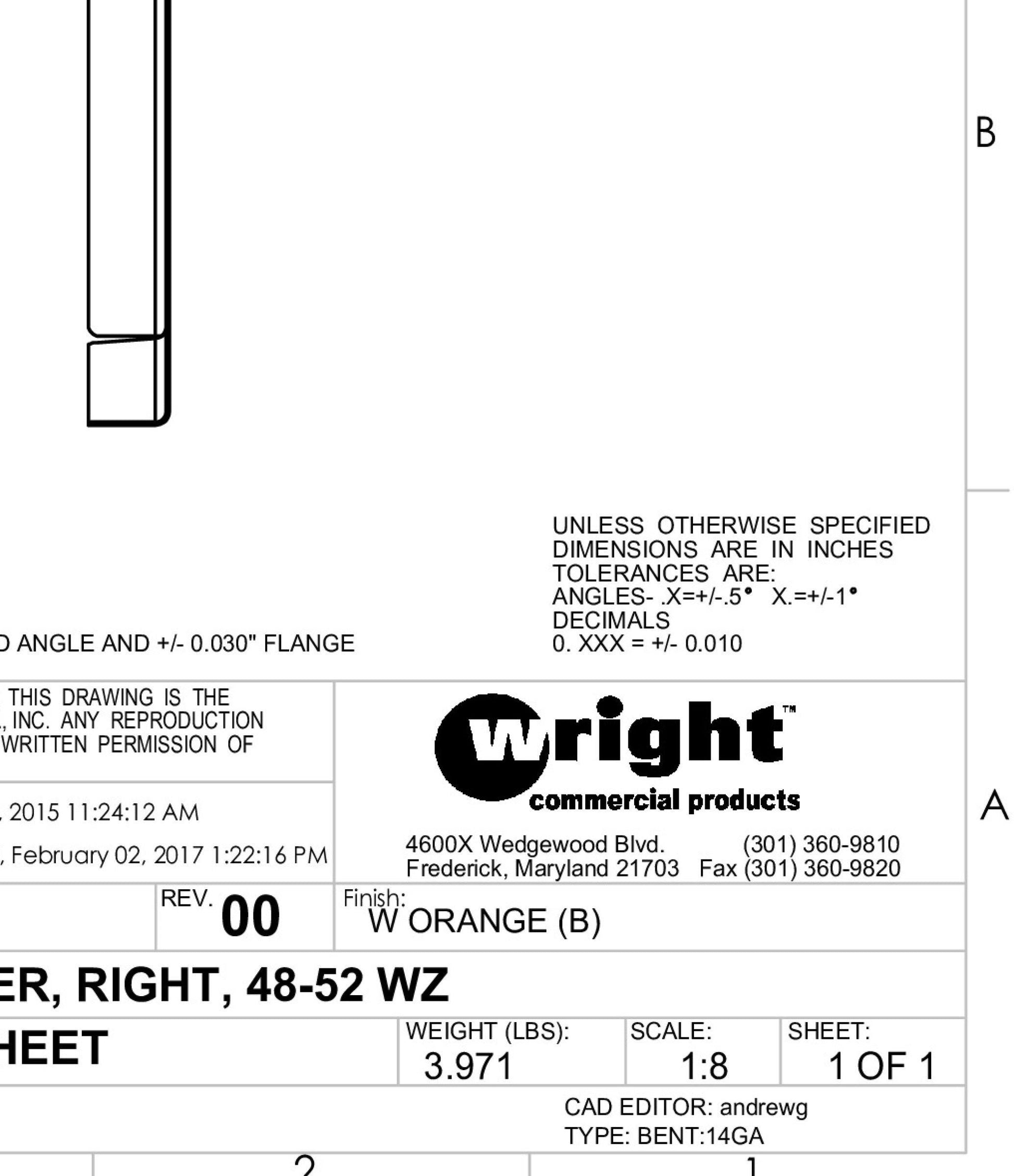 Right 52' WZ Rev.2 Deck Cover 93440041.