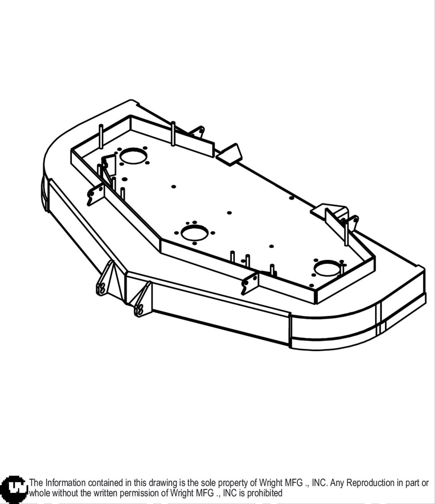 52" RD WZ Cutter Deck Weldment 93440044.