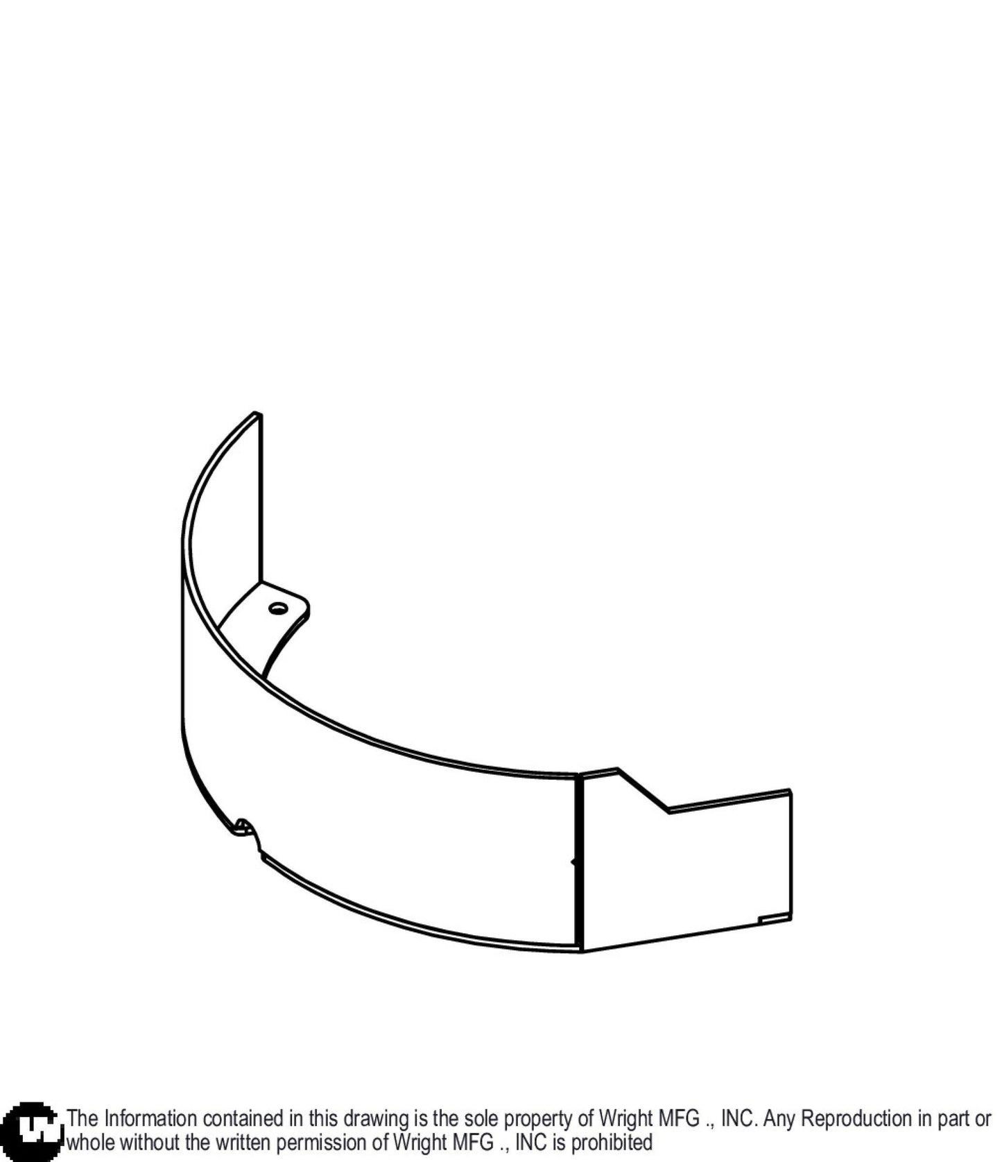 Left 52" WZK Curved Mulch Baffle 93440051.