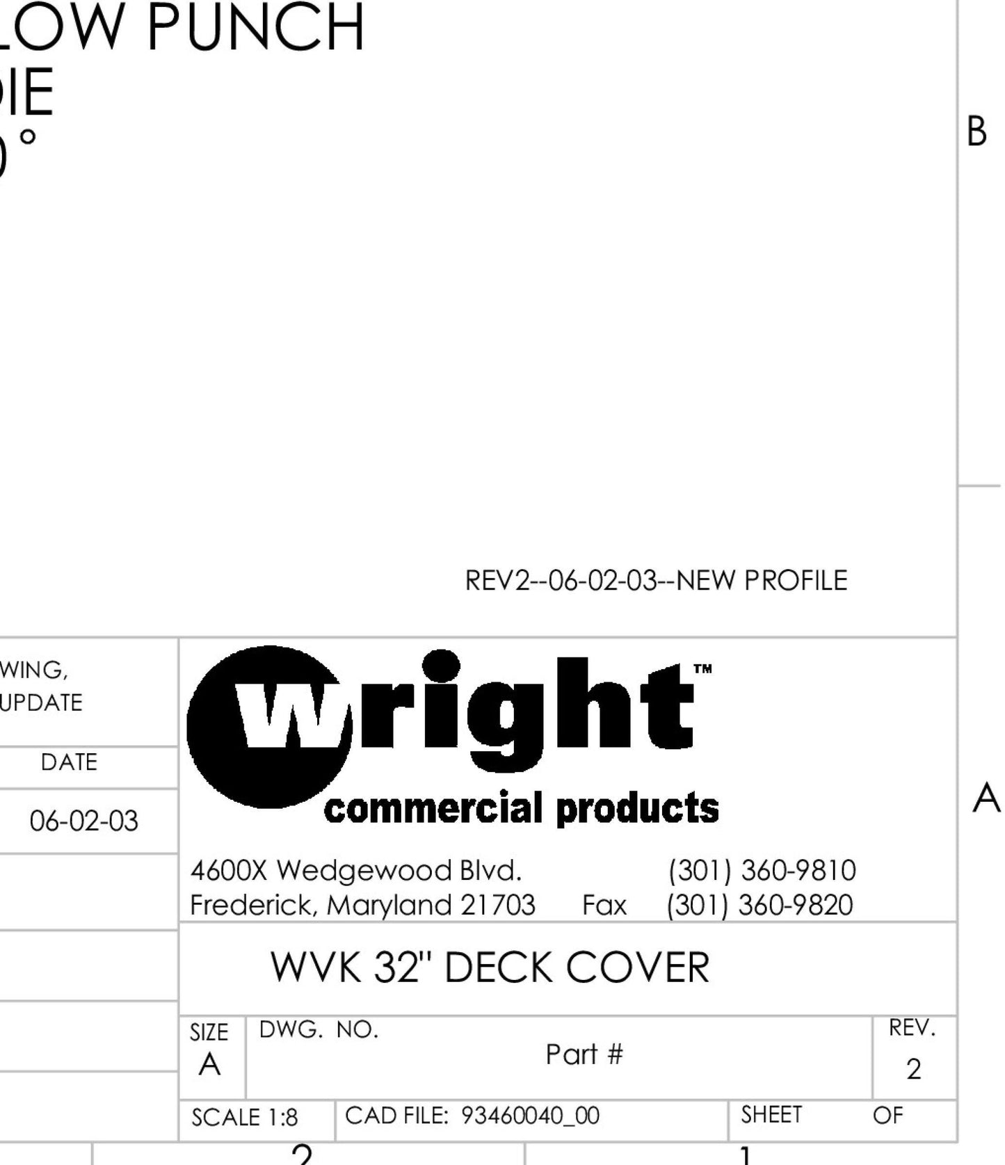 32" WVK Deck Cover 93460040.