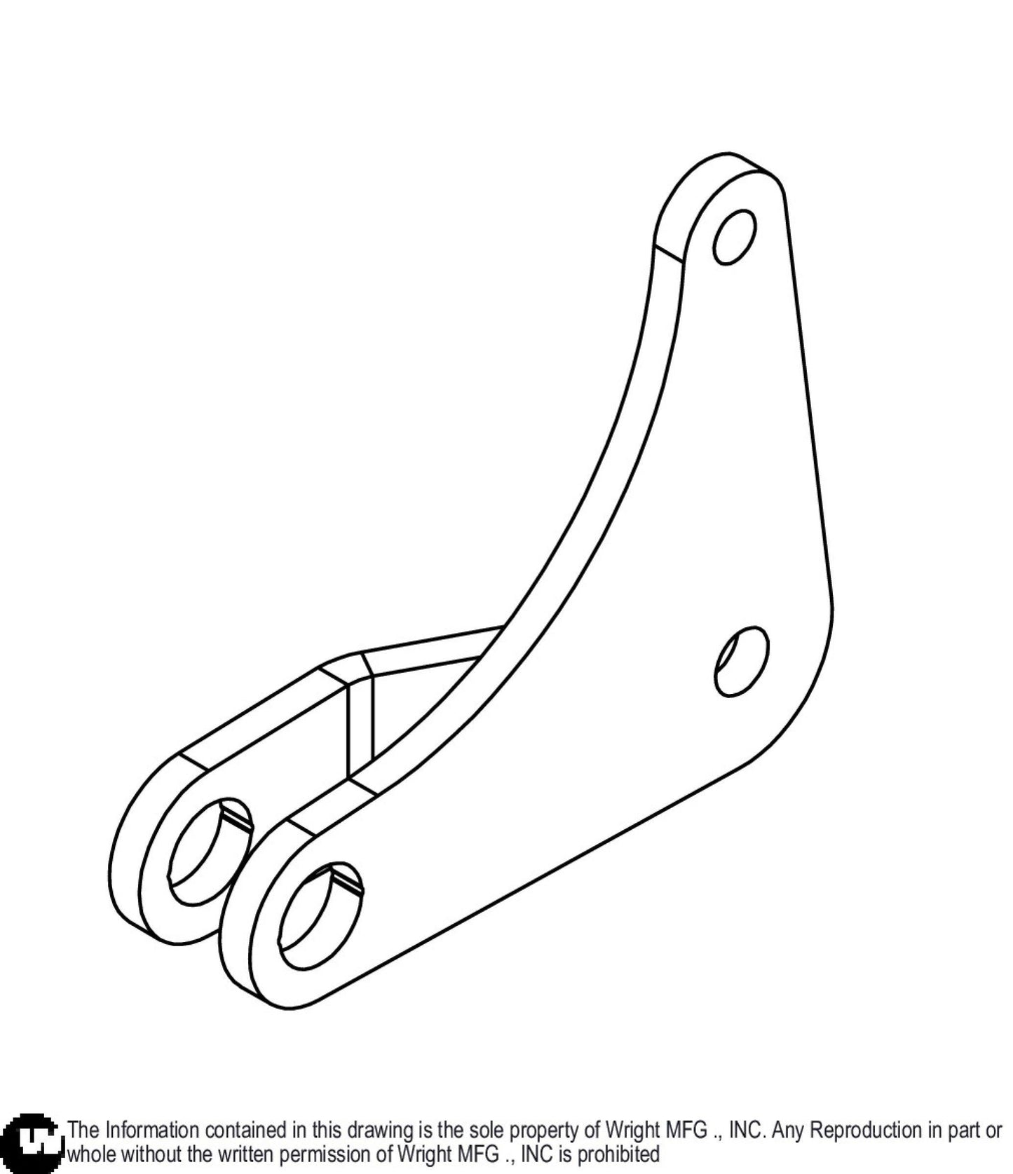 Right Front WSZK3 Deck Lift Arm 93460257.