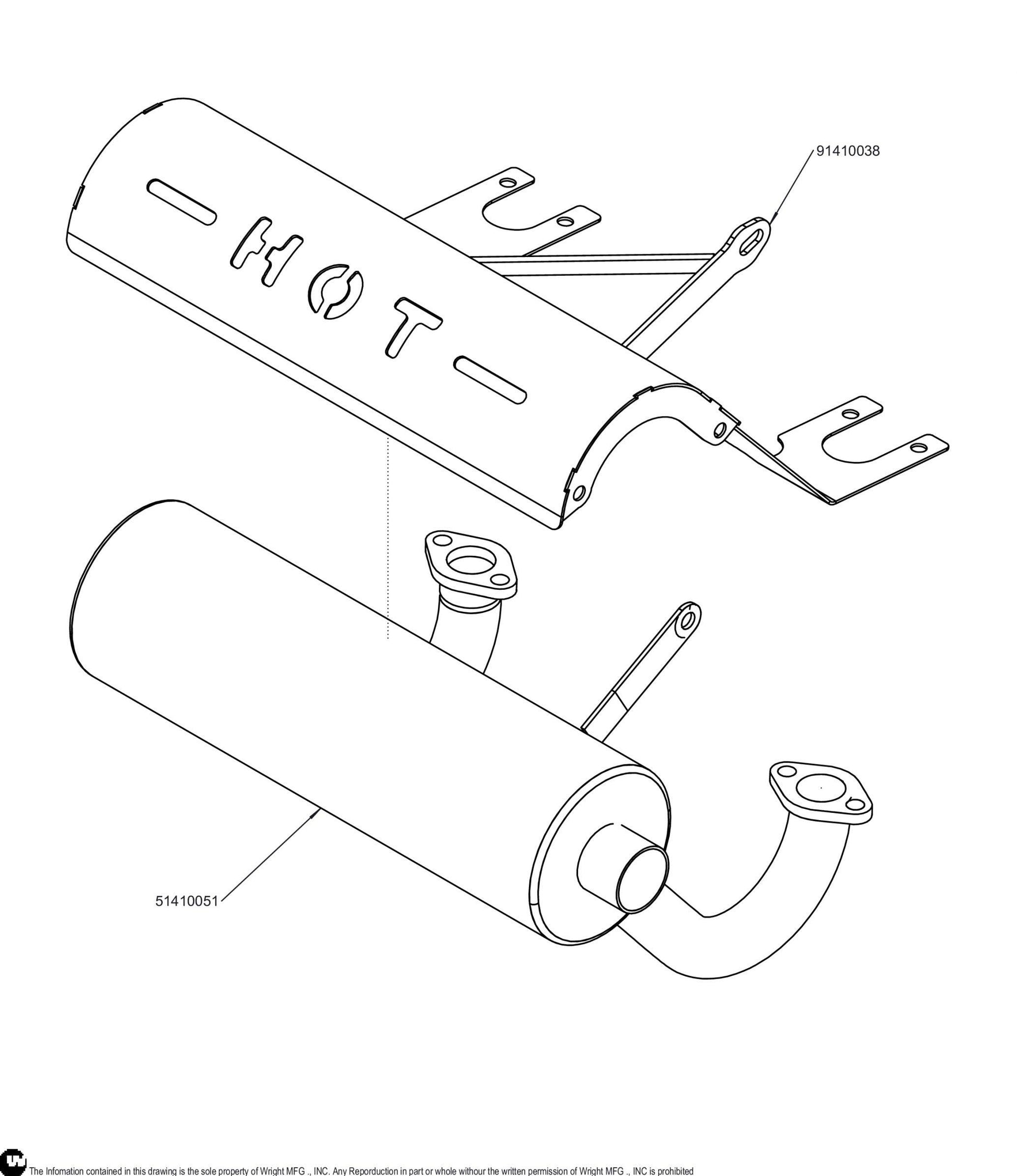 17HP KAI SP RH Muffler Kit (Rep 51410036) 95410015.
