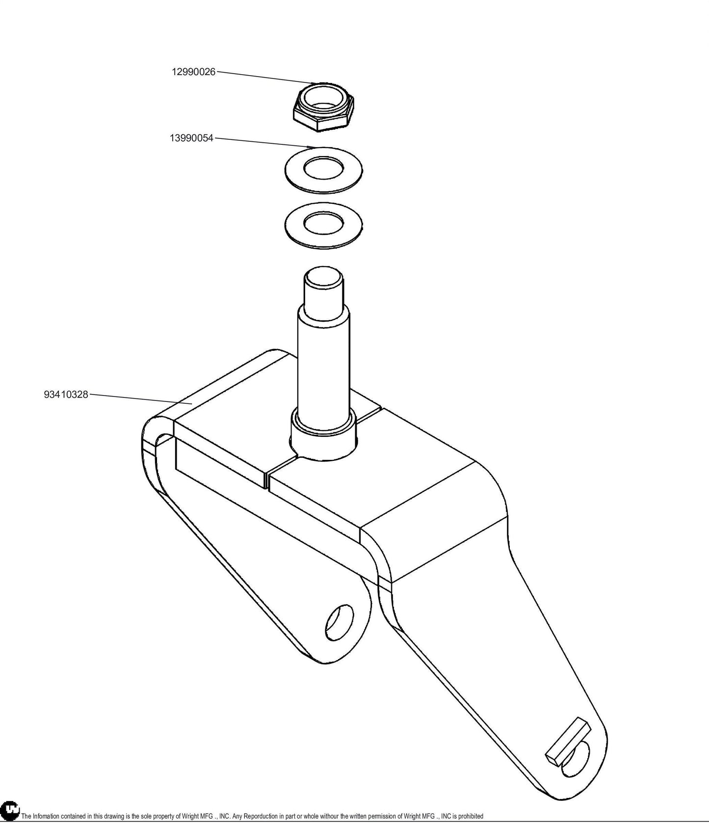 13" WSTX Caster Yoke Kit (Rep 93410328) 95410040.