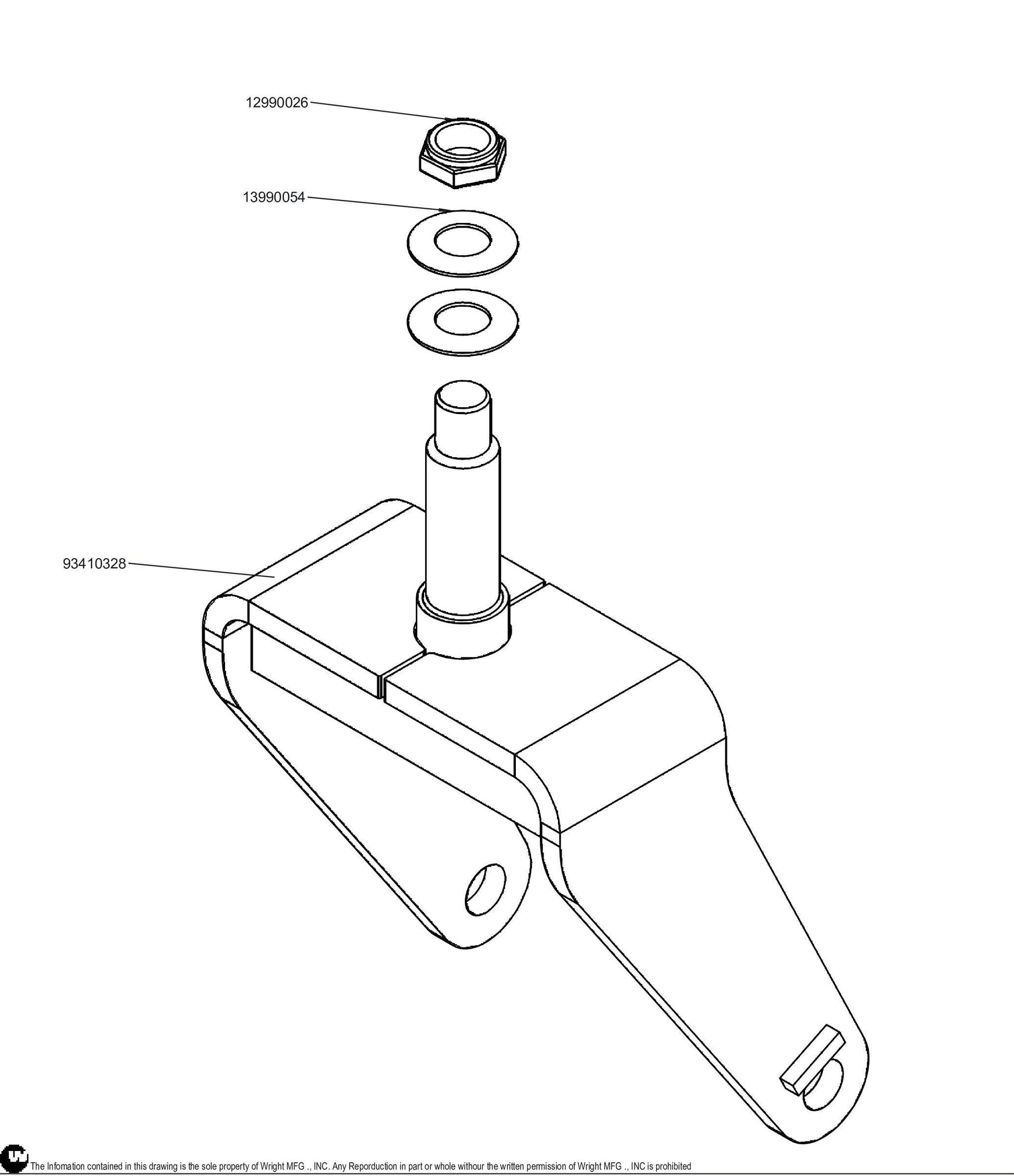13" WSTX Caster Yoke Kit (Rep 93410328) 95410040.