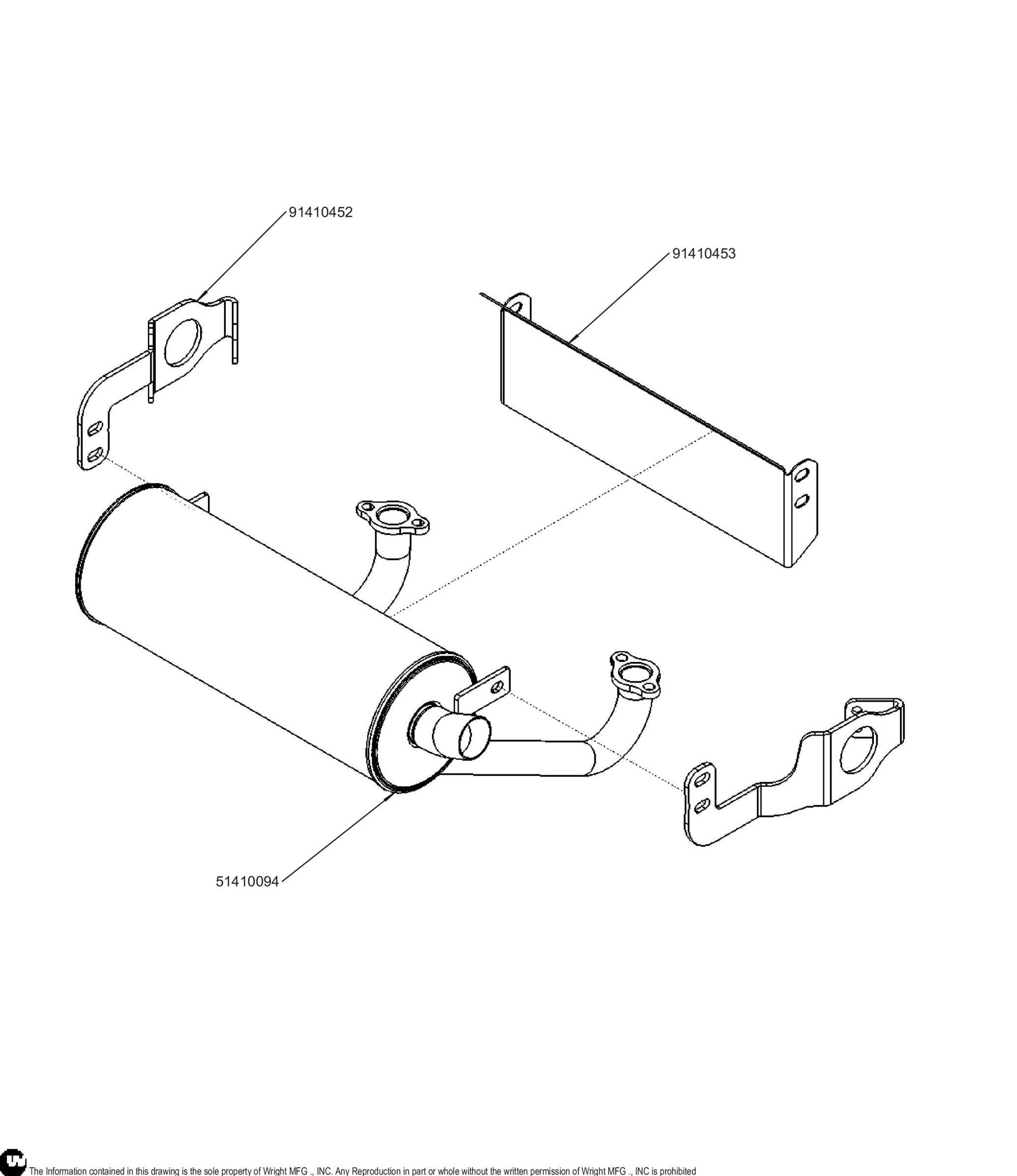 18-24hp Kaw Muffler Kit (Rep 91410039) 95410055.