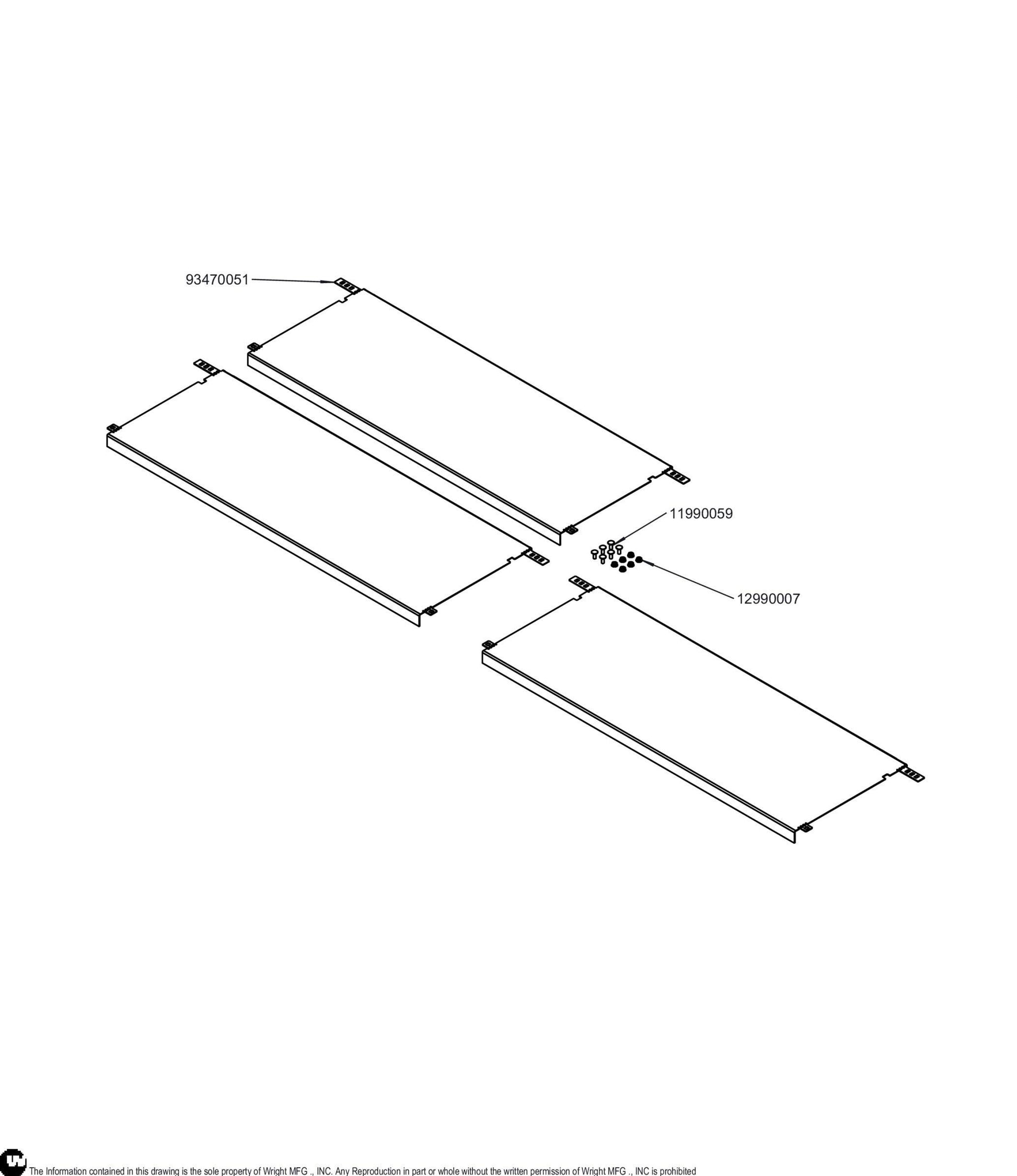 48' Rear Shelving Kit Parts Counter 95470010.