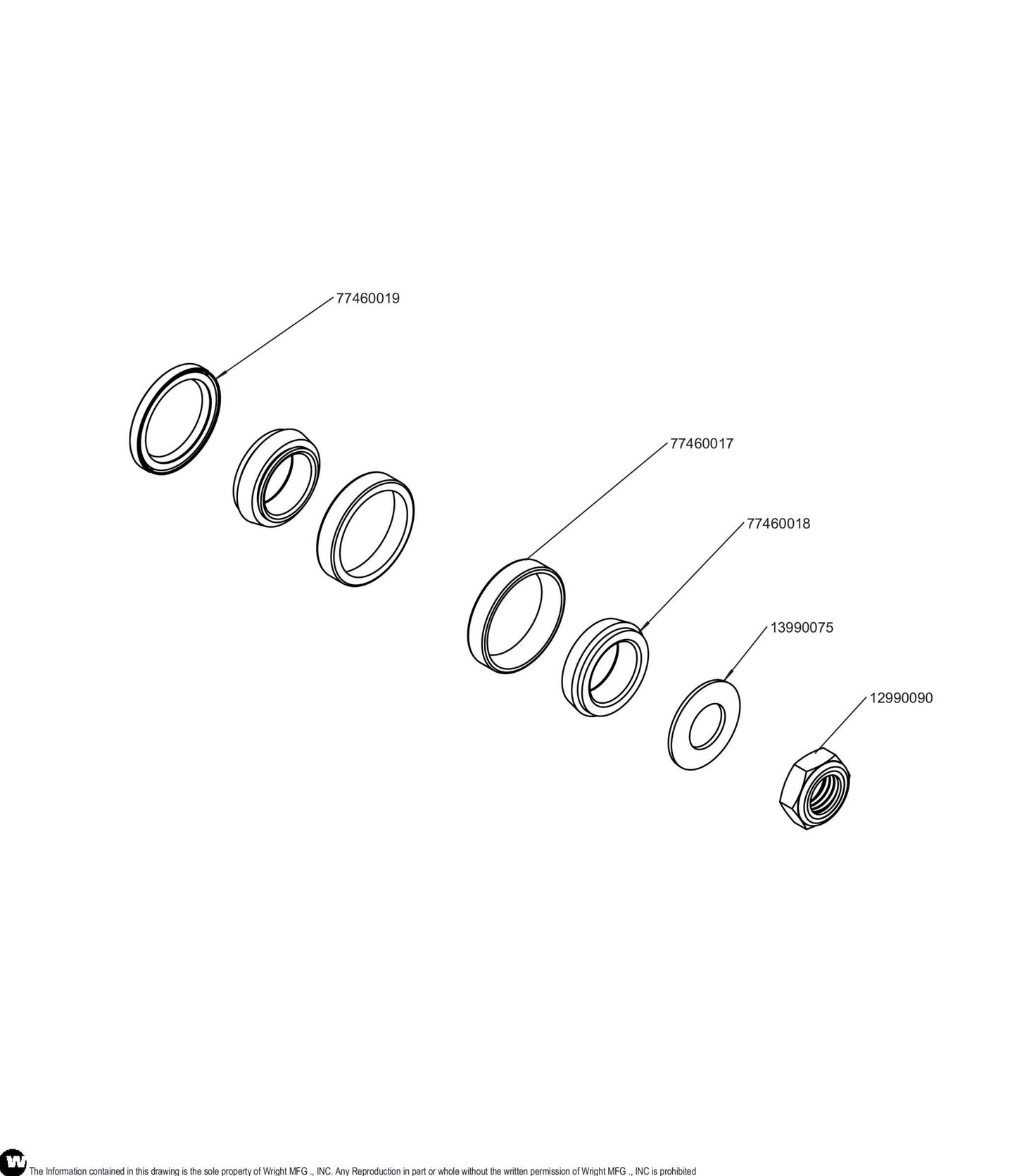 WZXT Caster Arm Bearing Repair Kit 95490021.
