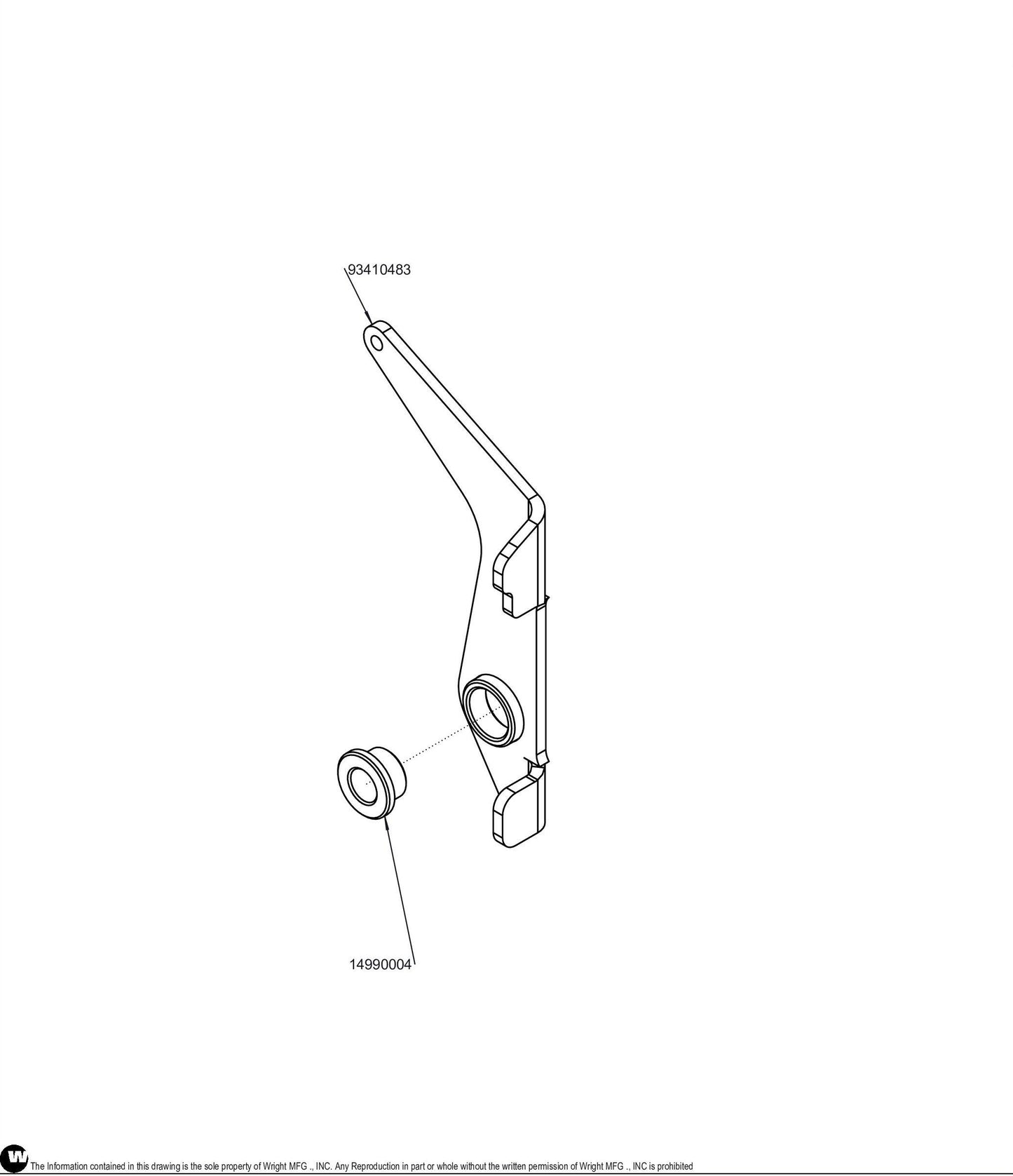 Left Neutral Adjust Lever W Bush 36-42 98410038.