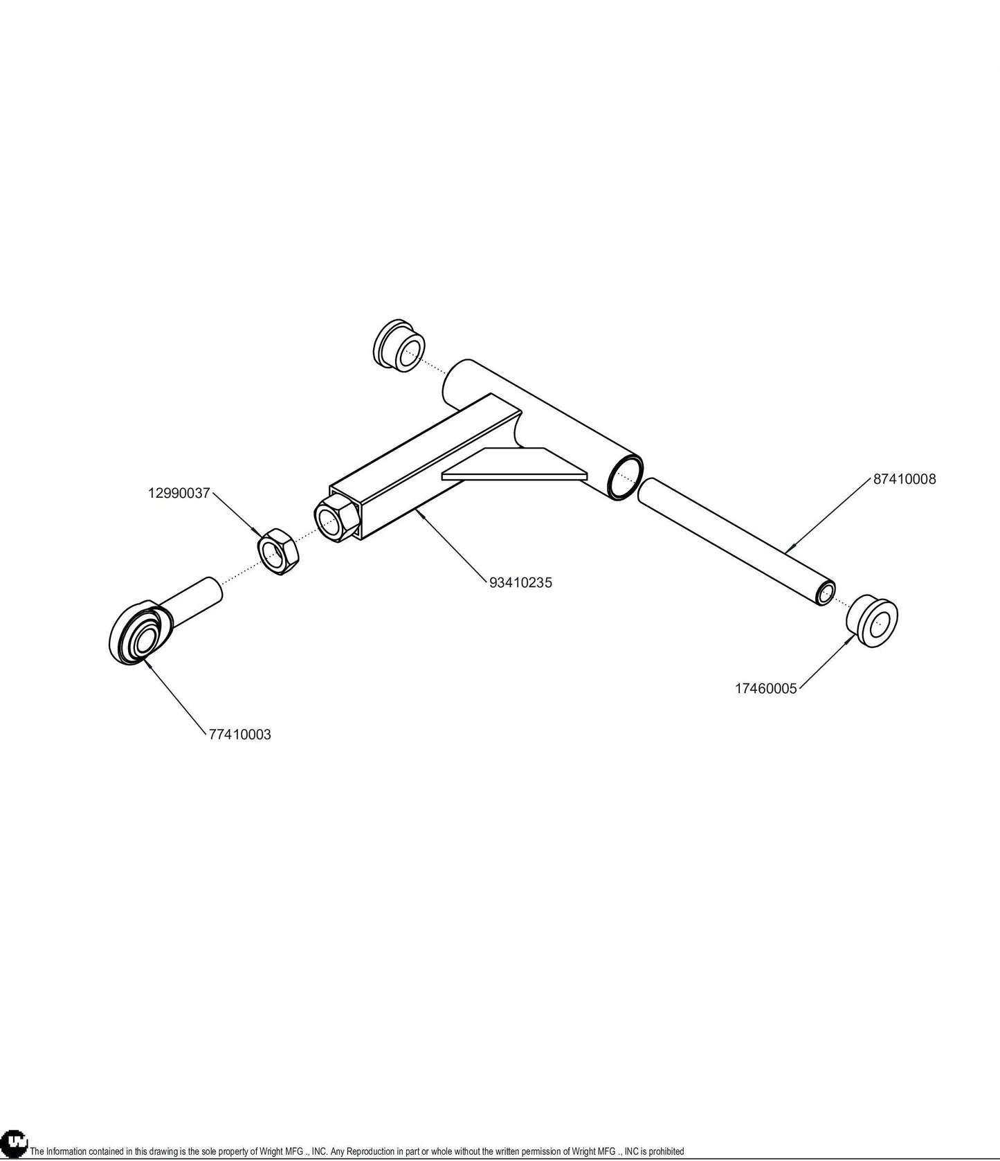 WZK Deck Control Arm Assembly 98410123.