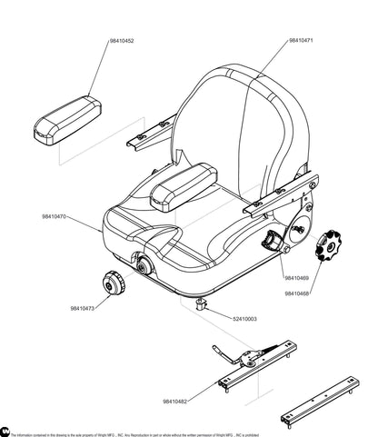 Suspension Seat W/Belt And Foam Armrest 98410447.