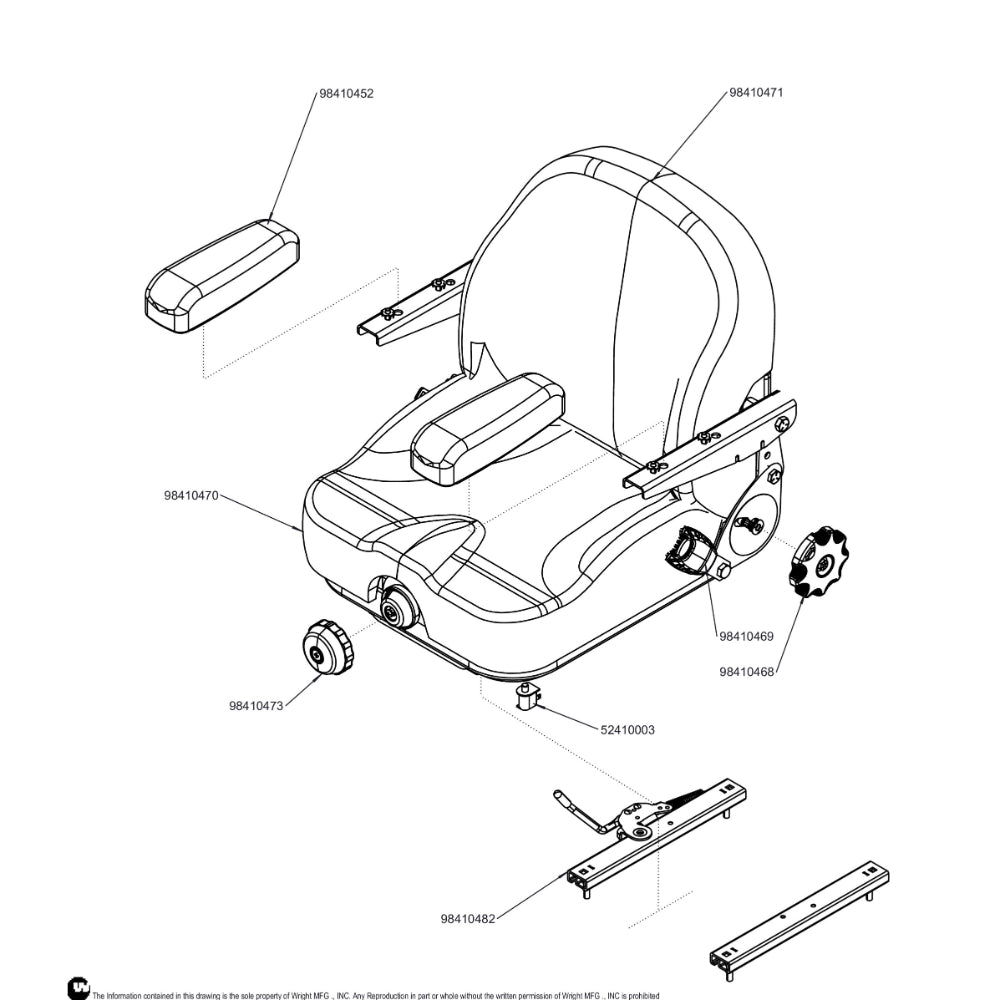 Suspension Seat W/Belt And Foam Armrest 98410447